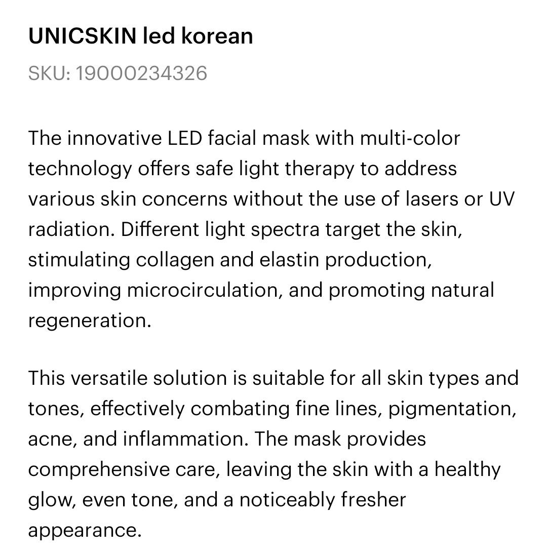 UNICSKIN LED KOREAN MASK  - Image 6