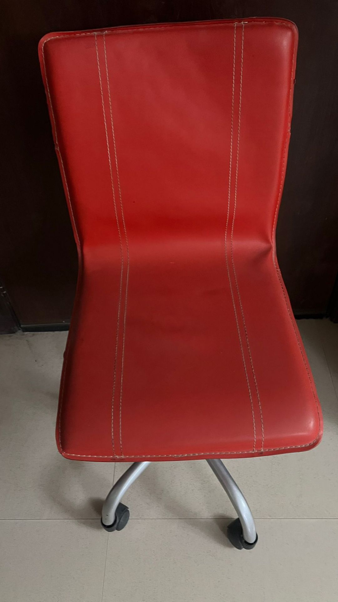  Red Leather Office Chair - Image 4