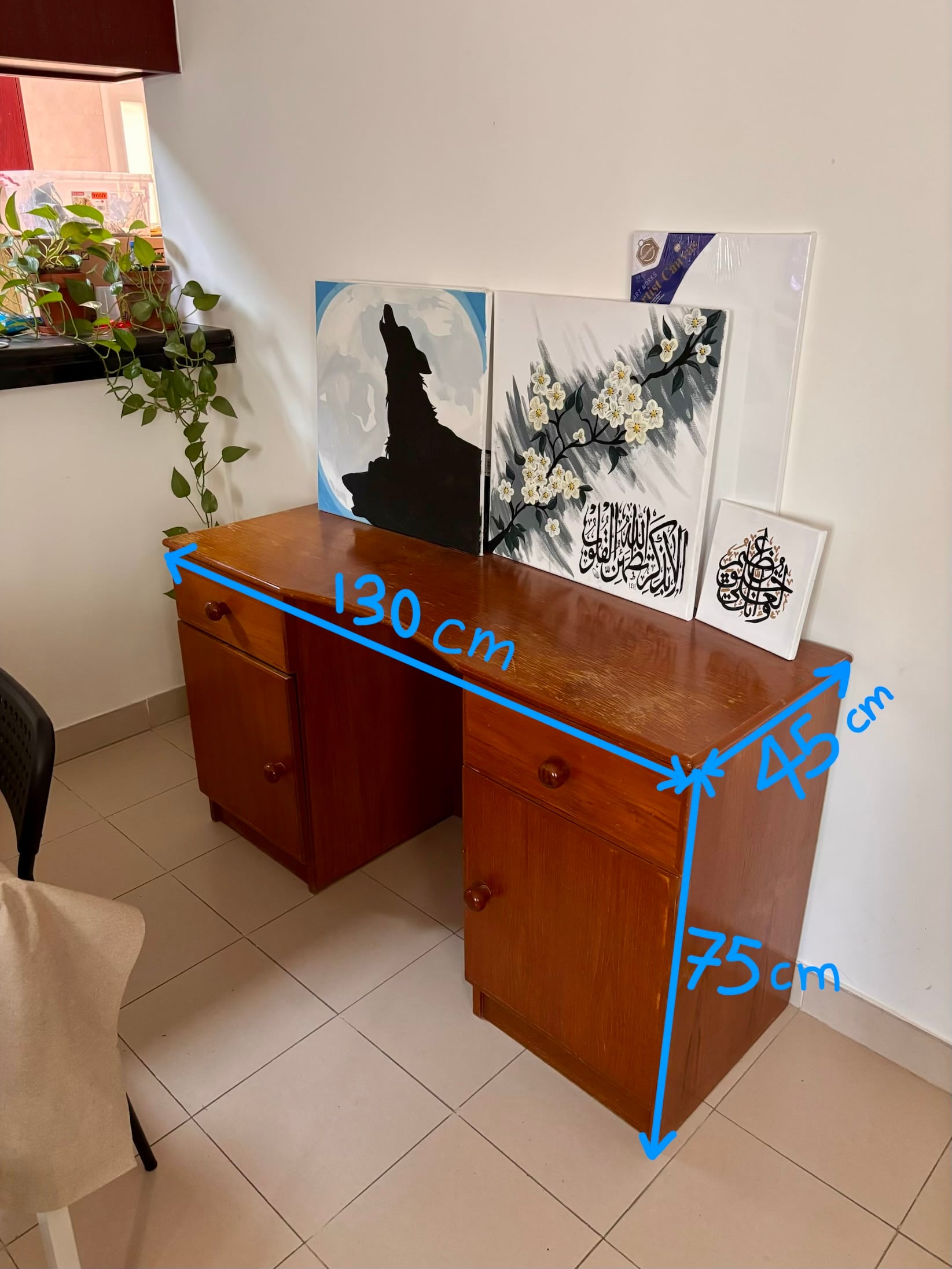 Solid wooden study desk - Image 2