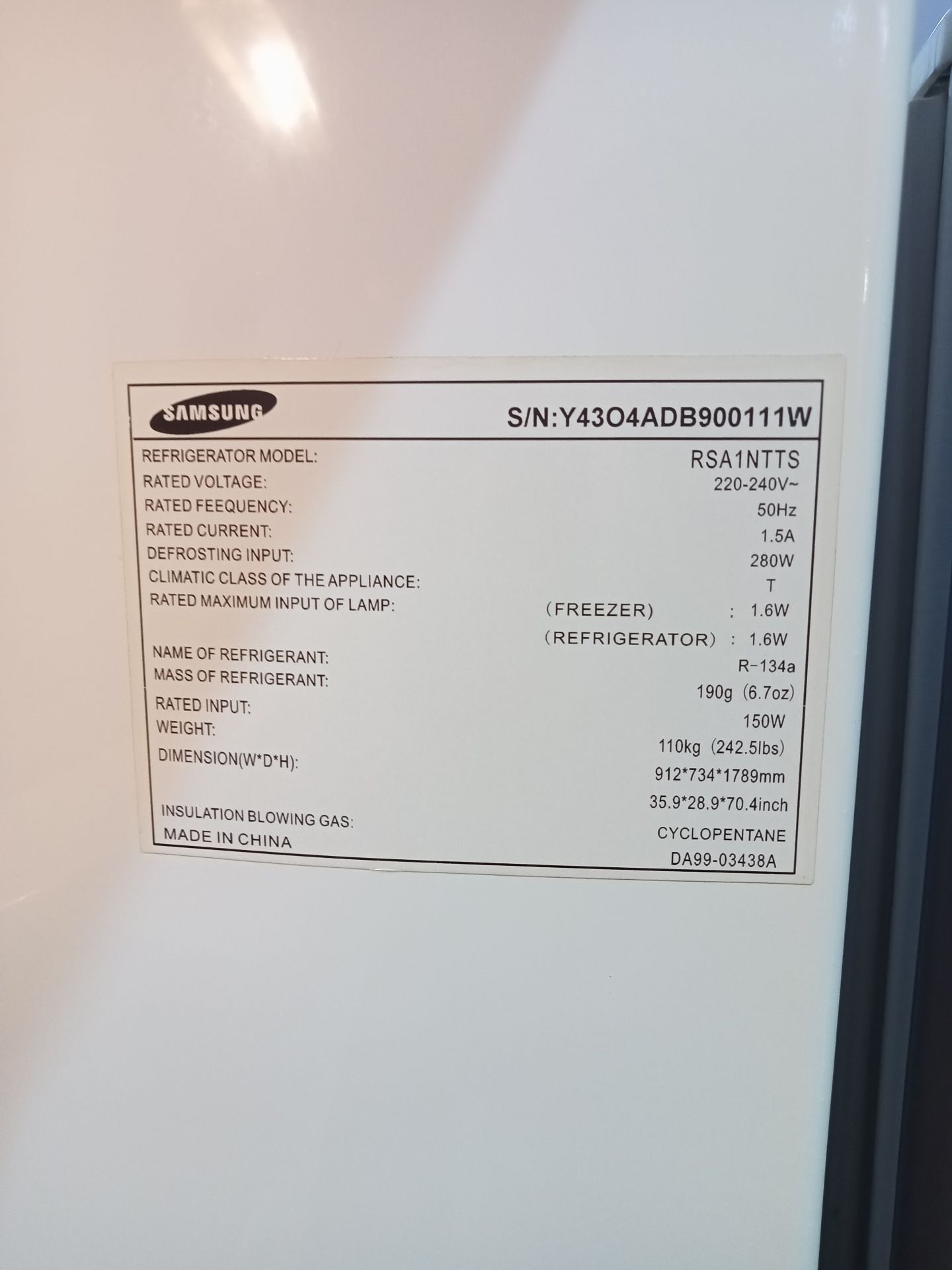 Samsung refrigerator for sale  - Image 3