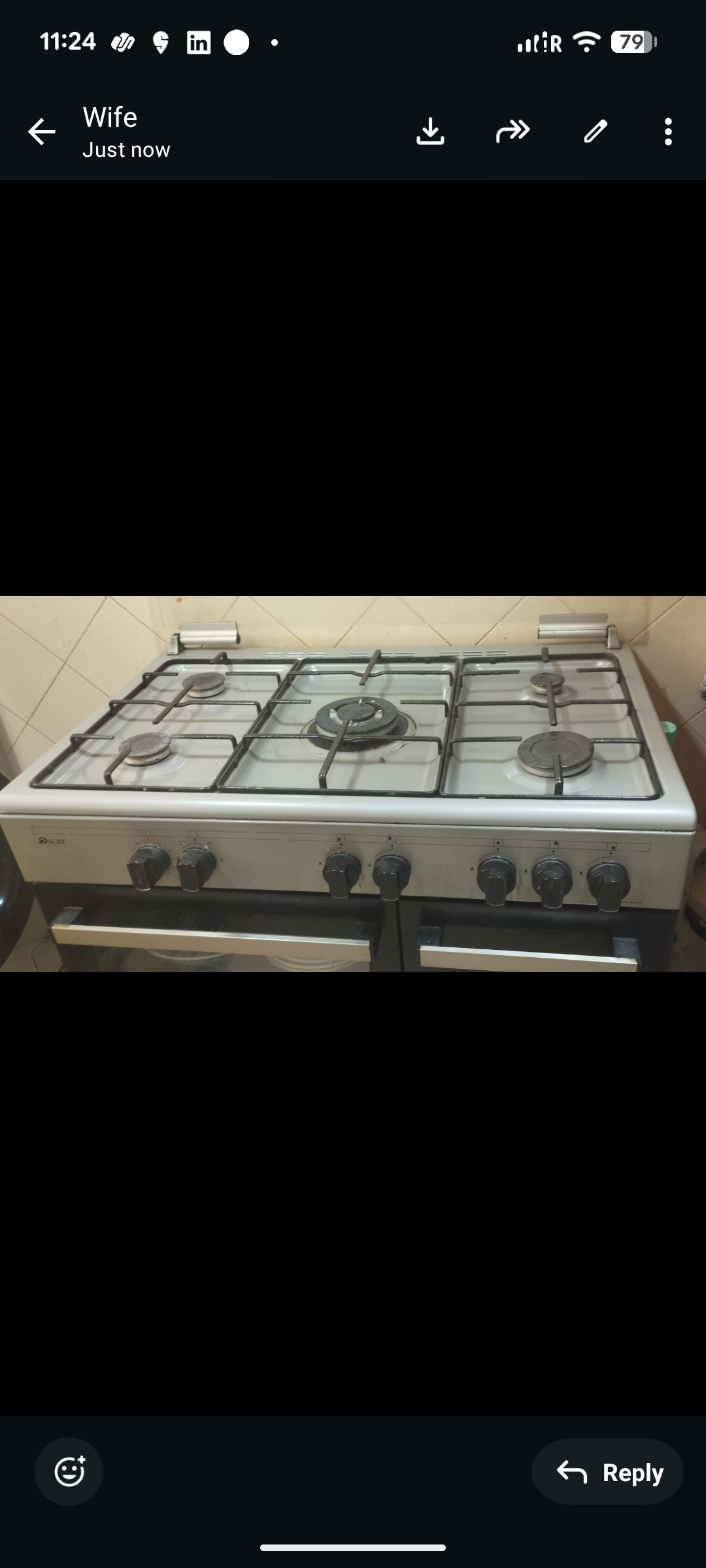 Oscar stove with oven, 5 Burner and gas cylinder storage  - Image 3