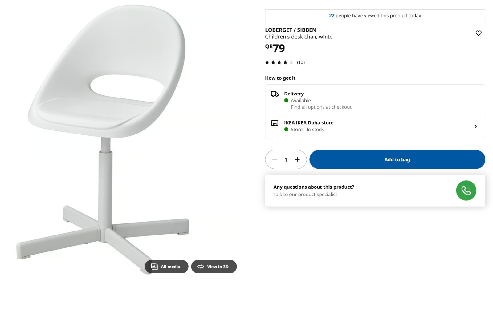 IKEA STUDY TABLE + 3 SWIVEL CHAIRS-NEGOTIABLE - Image 5