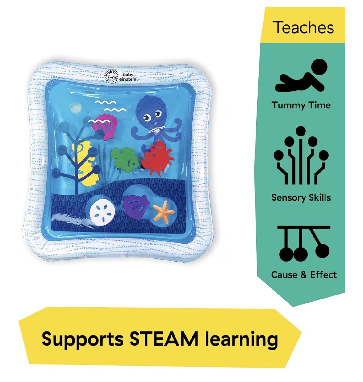 Baby Einstein Tummy Time Water Play Mat, Activity Center and Sensory Toy for Bab - Image 2