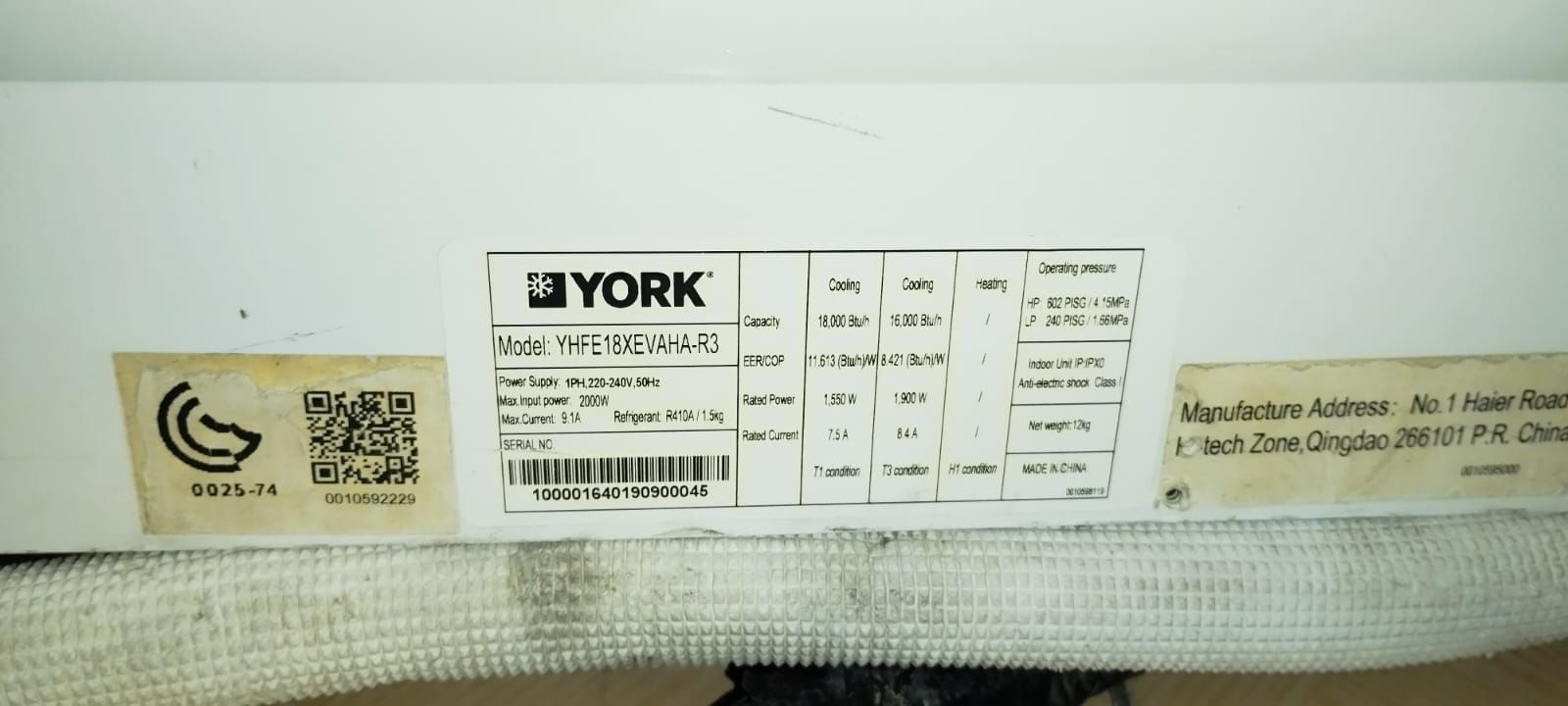 YORK SPLIT AC INDOOR +OUTDOOR  - Image 2