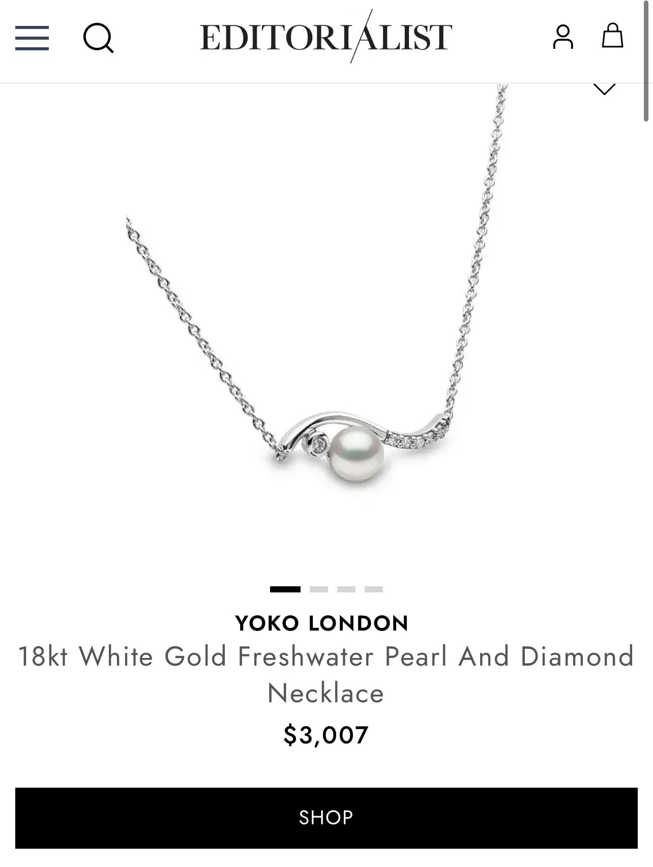 18kt White Gold Freshwater Pearl And Diamond Necklace - Image 5