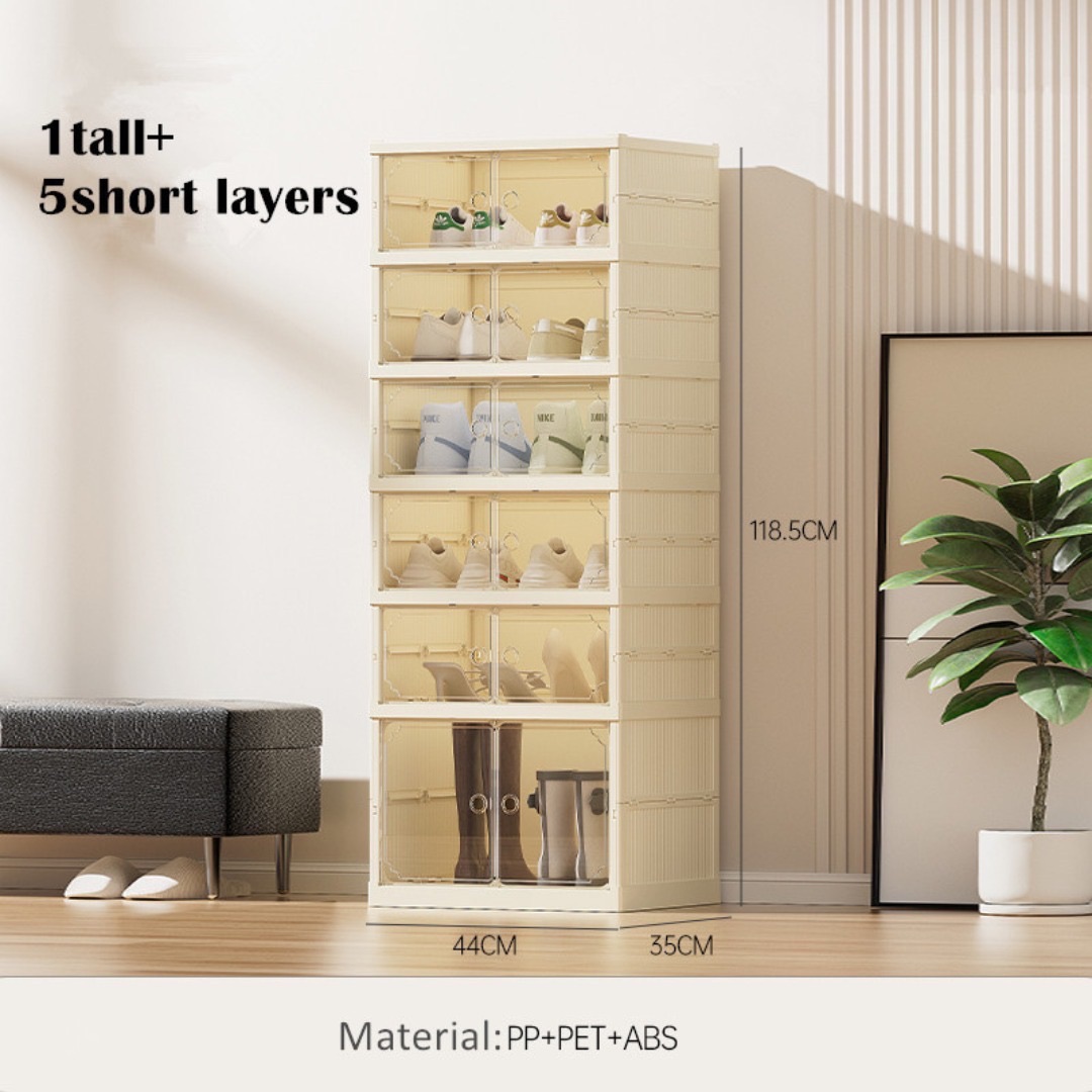 6-Layer Shoe Box, Foldable Storage Box Plastic - Image 1