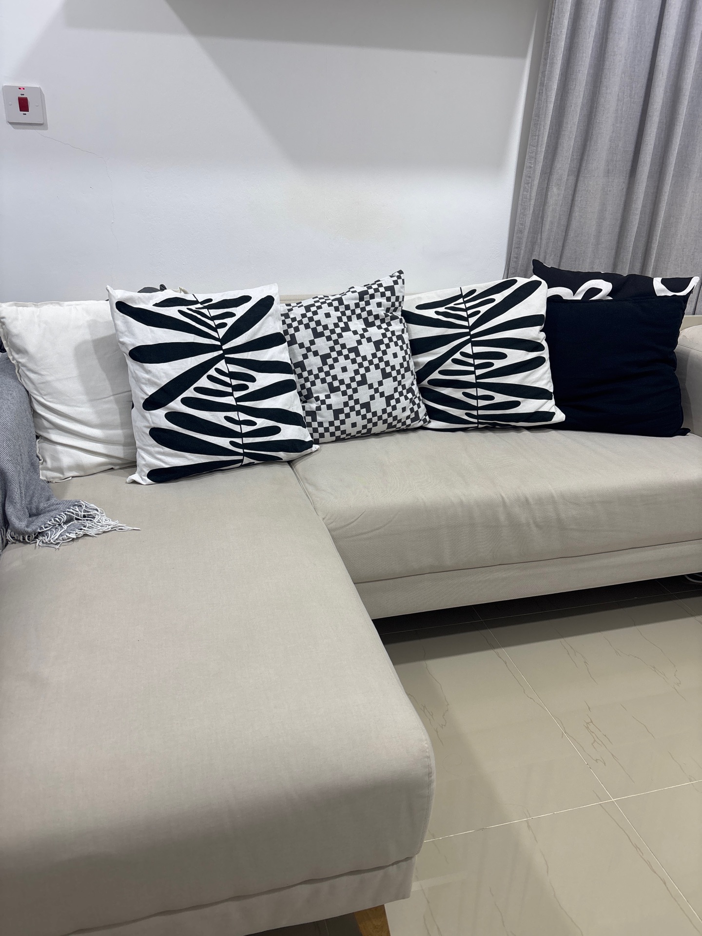 Ikea L Shape Sofa & Ikea Cushions - Image 1