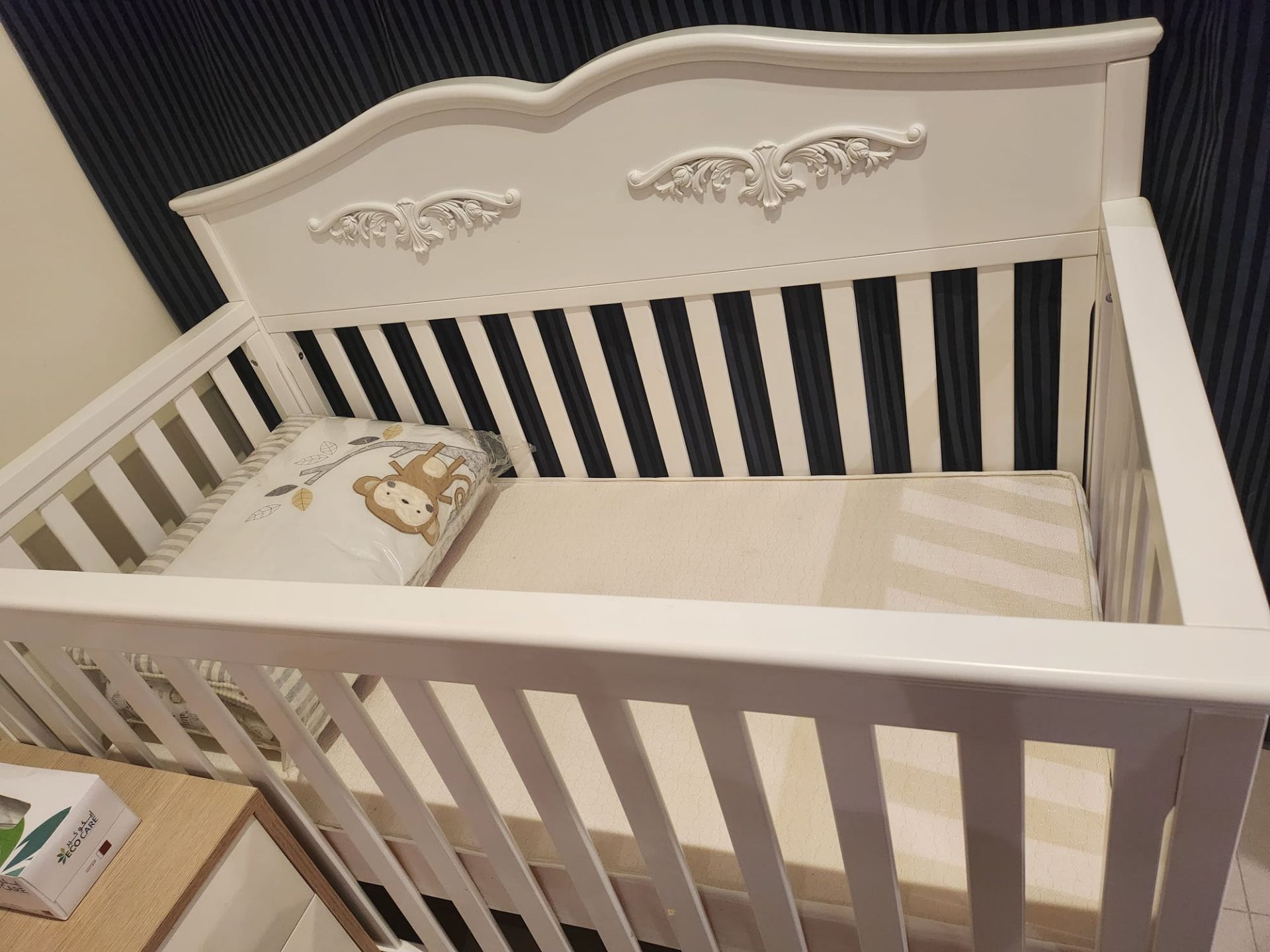 Brand New Baby Cot, mattress with 4 side  protection and blanket - Image 4