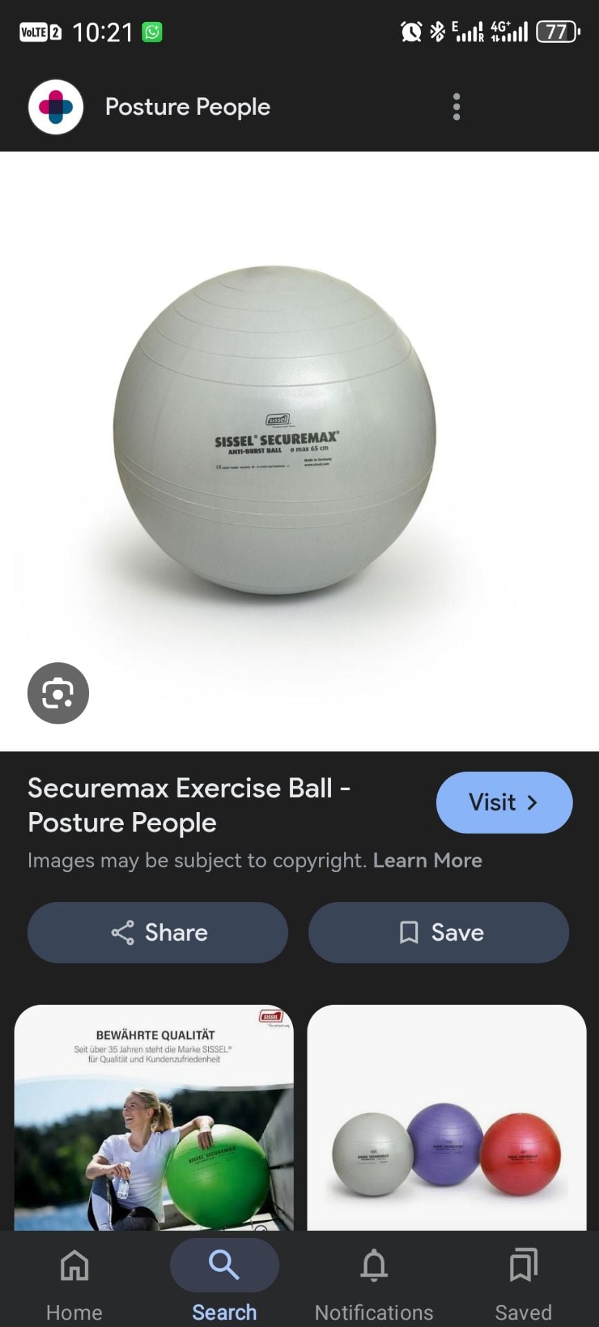 Gym ball securemax 75cm - Image 4