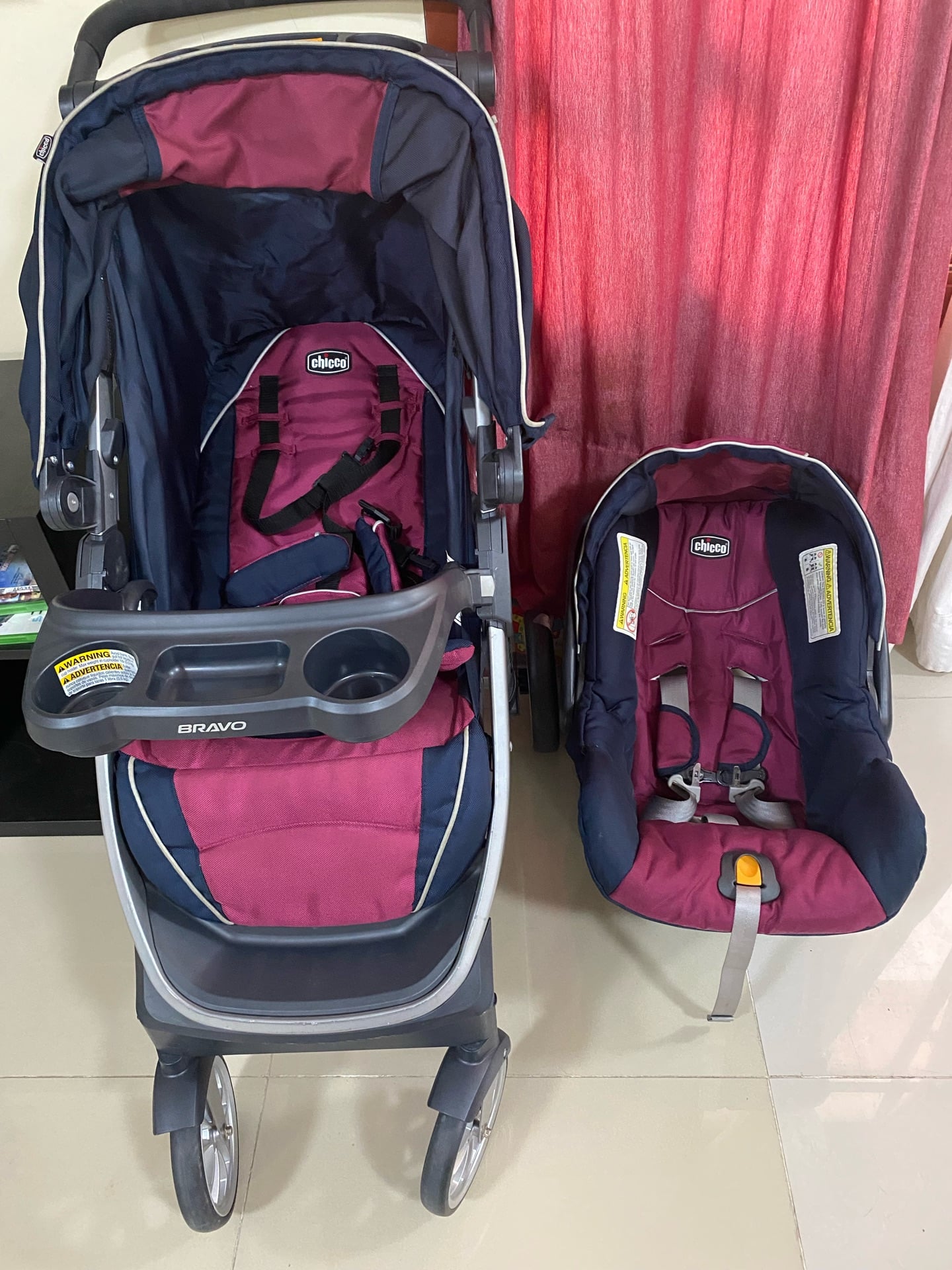Chicco stroller with car seat  ….. selling price is 600qr  - Image 2