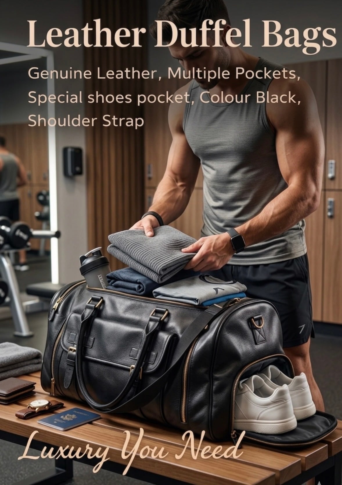 Genuine Leather Duffel Bags  - Image 4