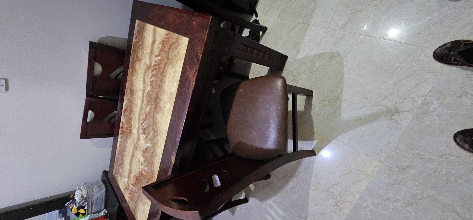 Heavy-duty Marble stoned table with 6 chairs - Image 3