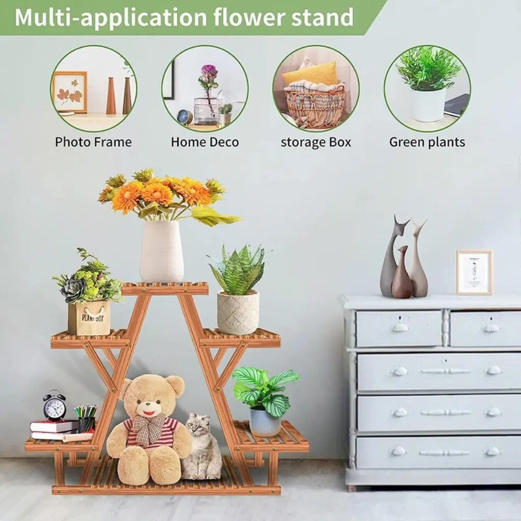 Wooden Plant Stand|Flower Pot Holder for living room,balcony,garden - Image 6