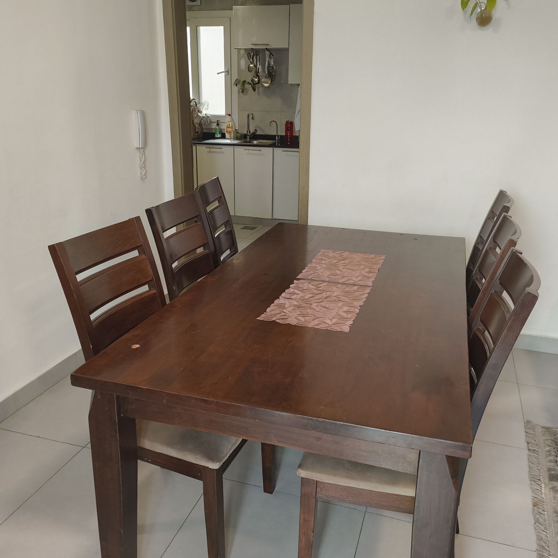  dining table set with 6 chair - Image 3