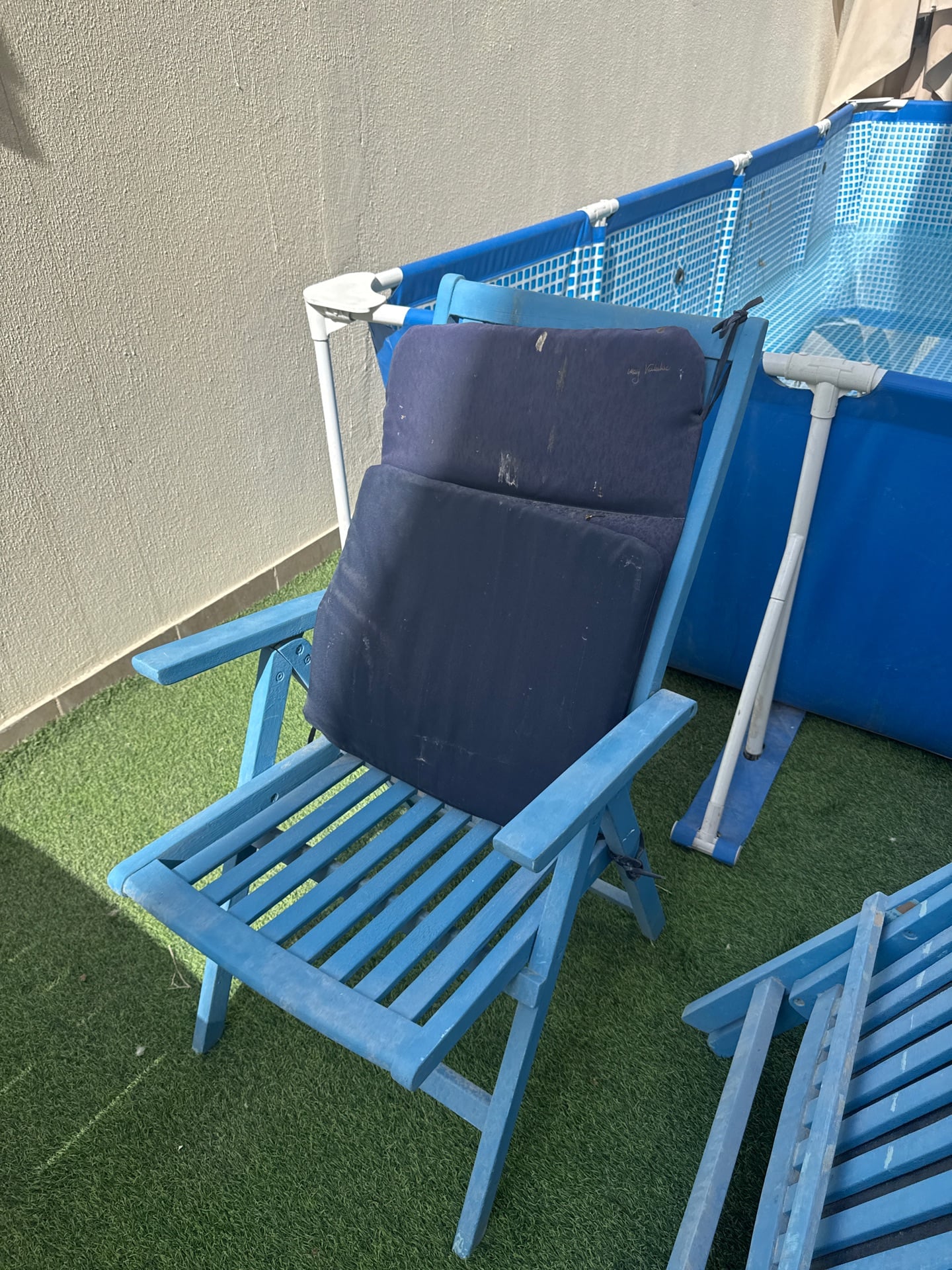 Outdoor wooden dining or patio table and chairs - Image 3