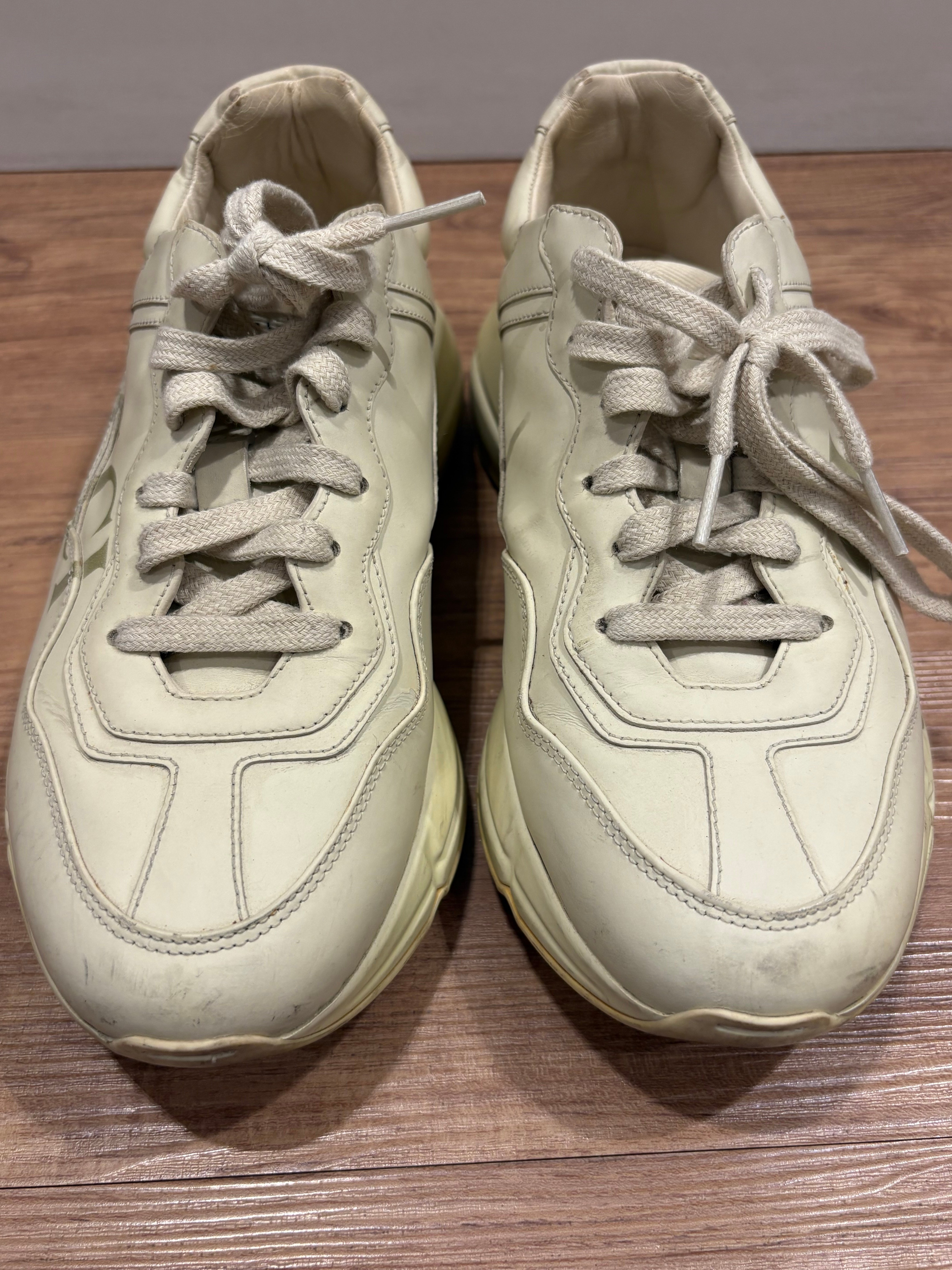 Gucci Women's Ivory Leather Rhyton Sneakers : PRICE NEGOTIABLE - Image 2