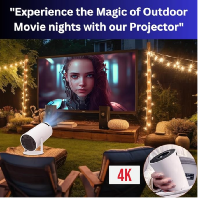 Smart Projector Smartbarry 4K HDR 5G With Android Wifi Projector HT88 - Image 3