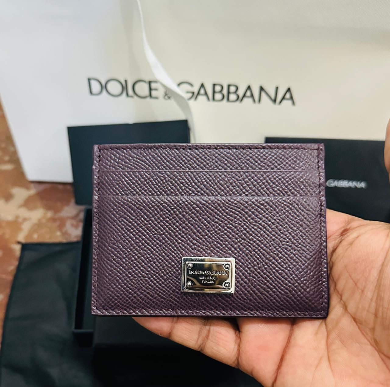 Dolce and Gabbana Calfskin card holder with branded plate | BI0330A10018M073 - Image 1