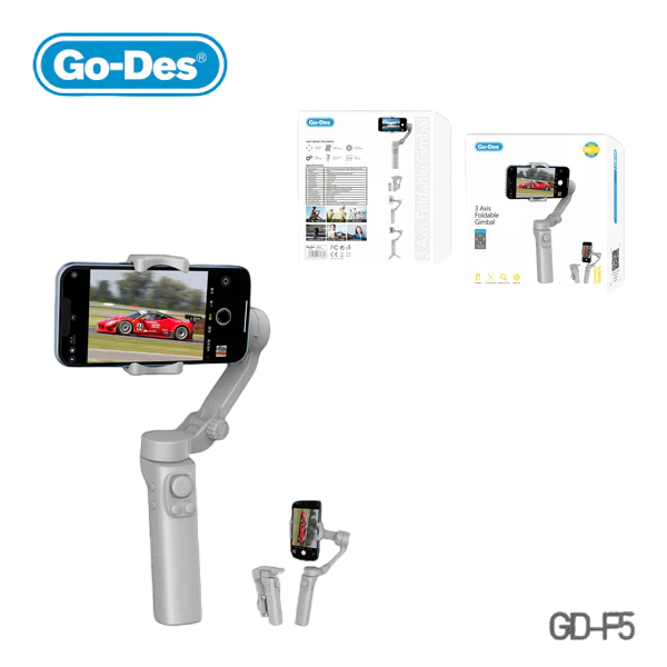GODES GD-F5 Gimbal Stabilizer 3-Axis Handheld Smartphone Tripod - Image 1
