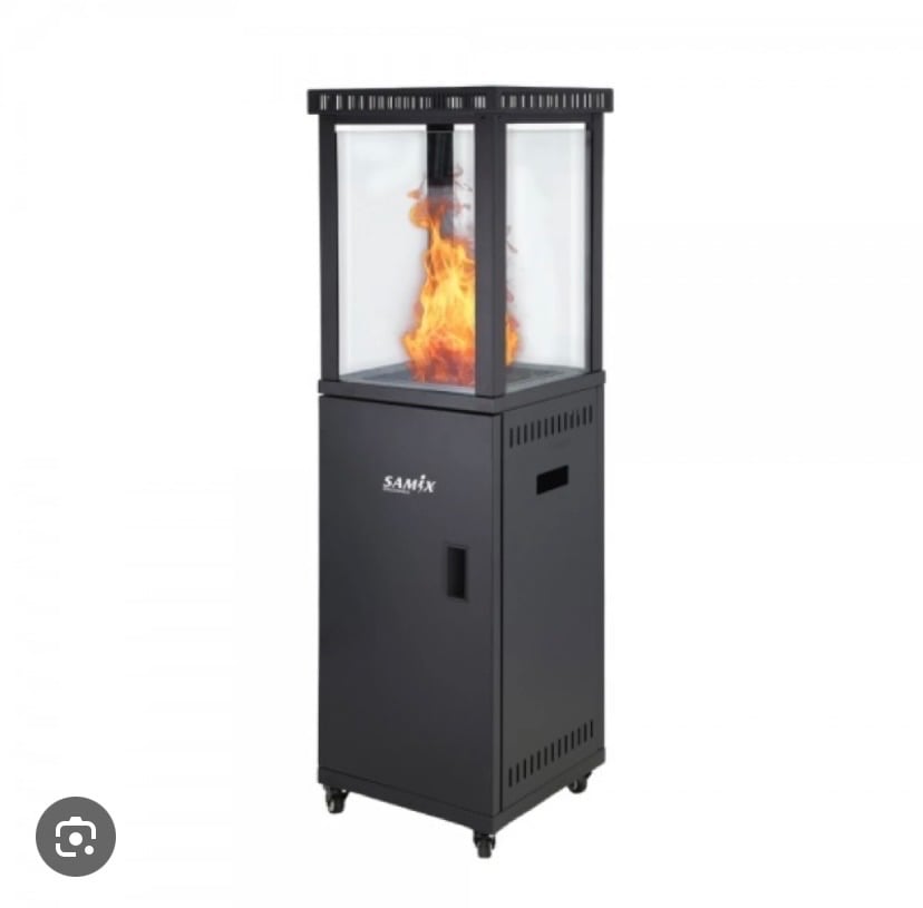 Premium Outdoor Glass Patio Heater – Modern Pyramid Flame Design - Image 1