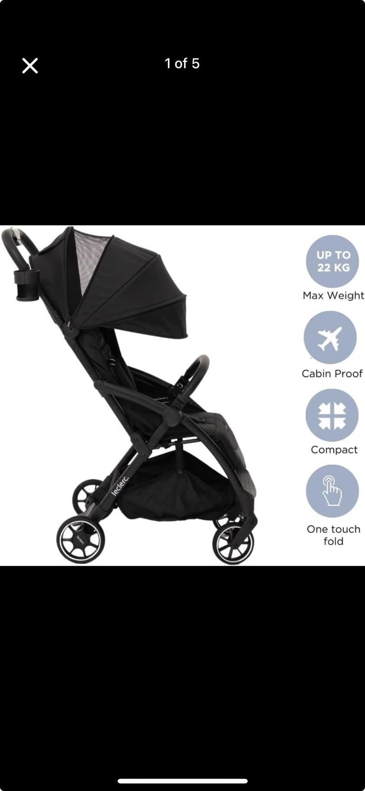 Leclerc Stroller - Magic Fold Plus (BLACK)  - Image 6
