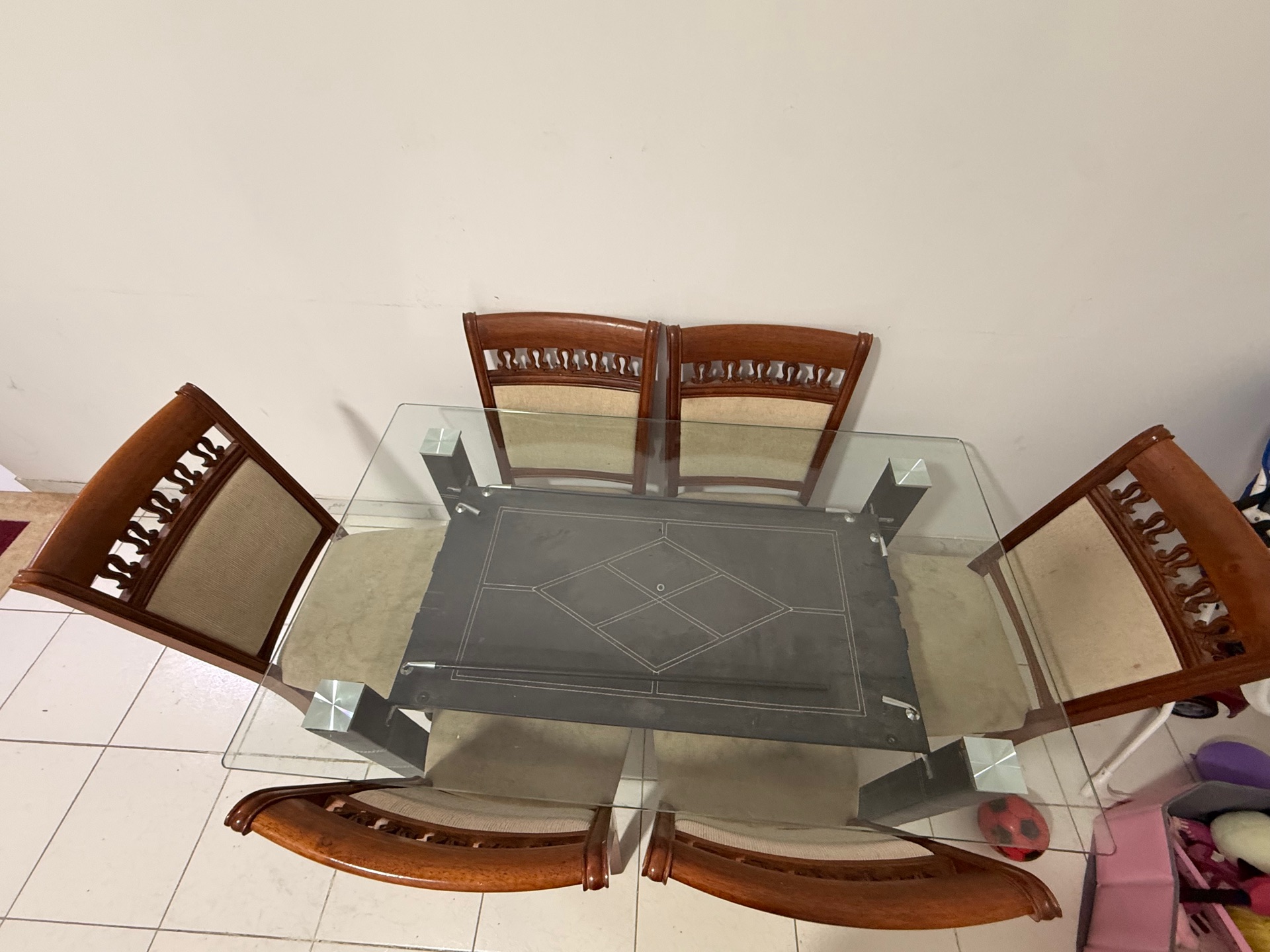 Urgent sale dining table with Six wooden chairs  - Image 2