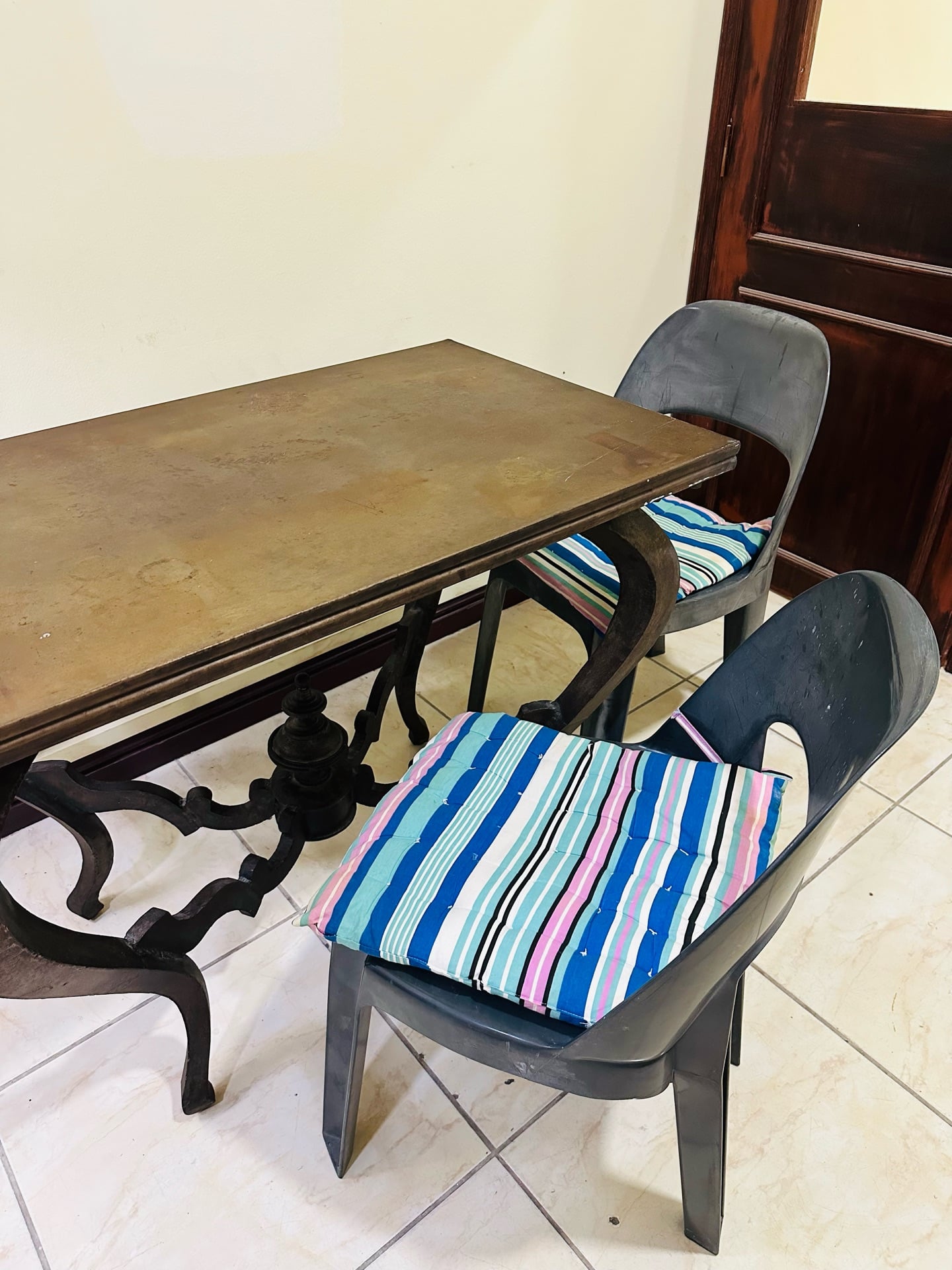 Used steel dining Table with Chairs for Sale - Image 2