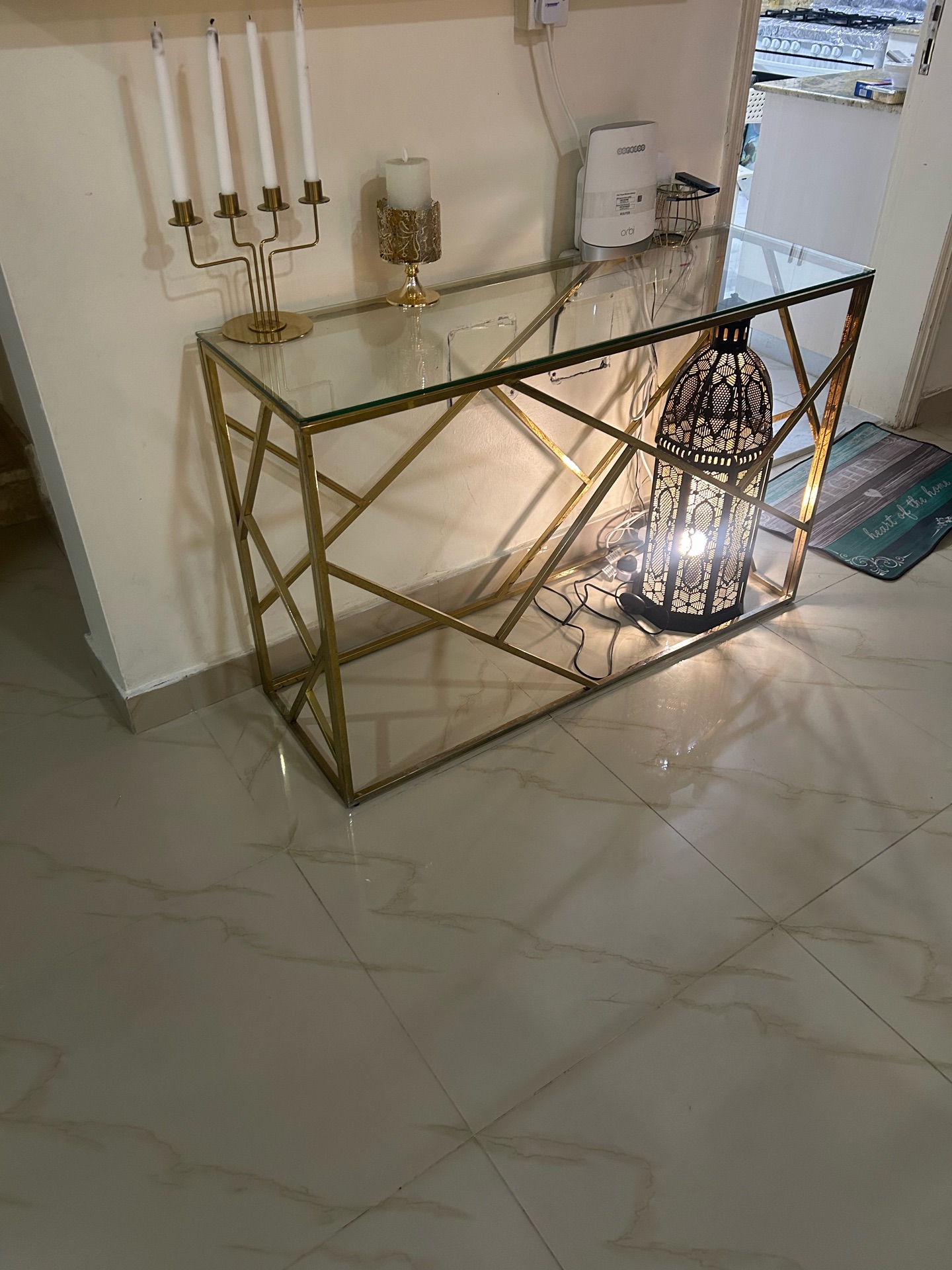 Nabco golden center table , two side tables , and a lounge stand  - Image 4