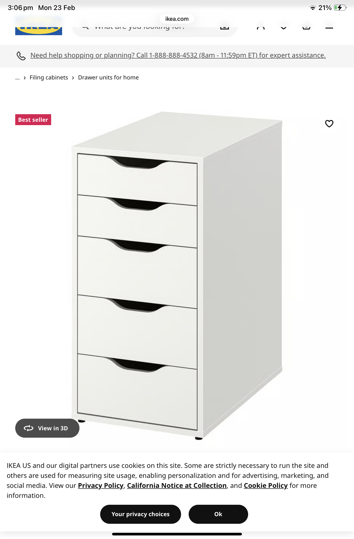 IKEA desk with drawer unit - Image 4