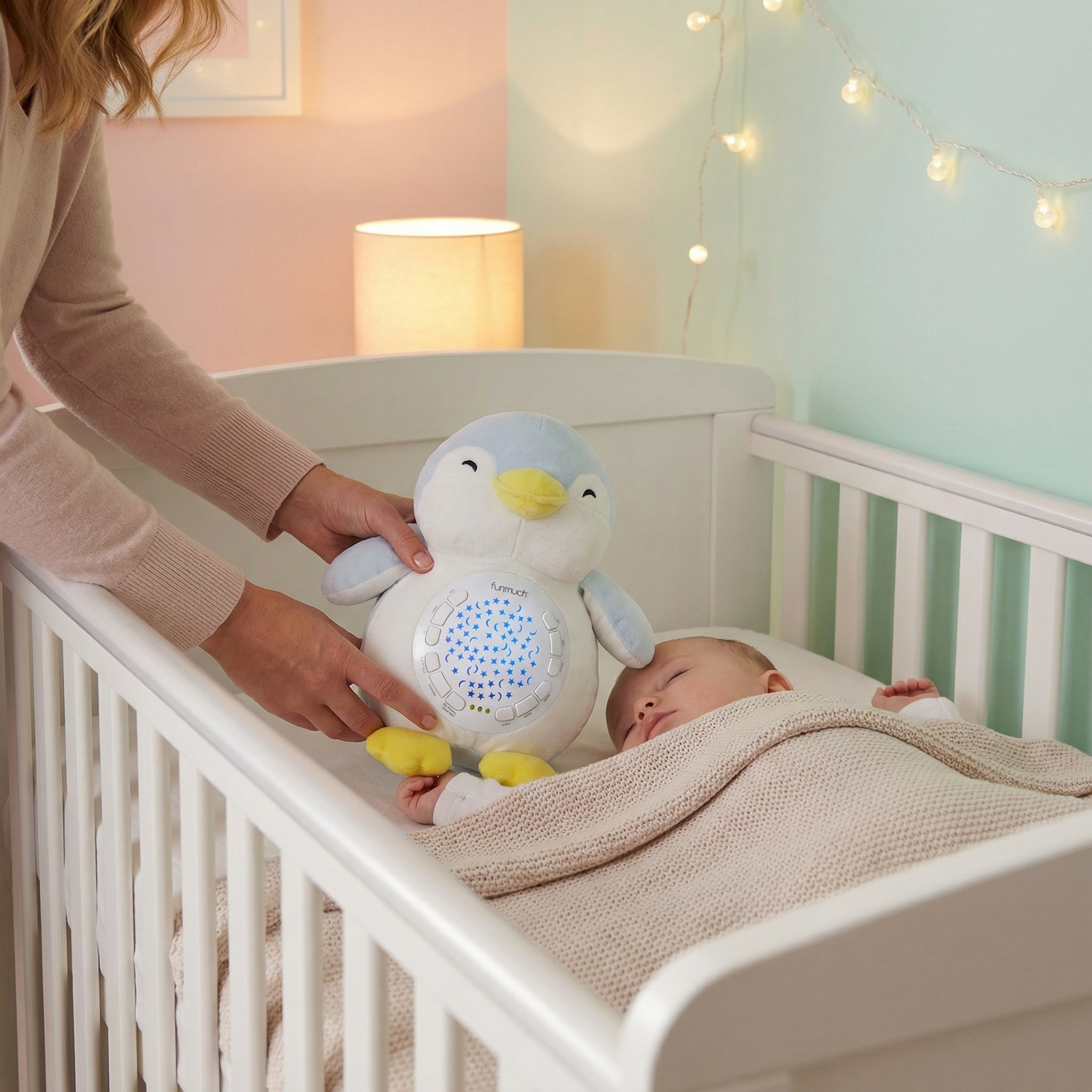 Penguin Baby Plush Night Light Projector with Music  - Image 2