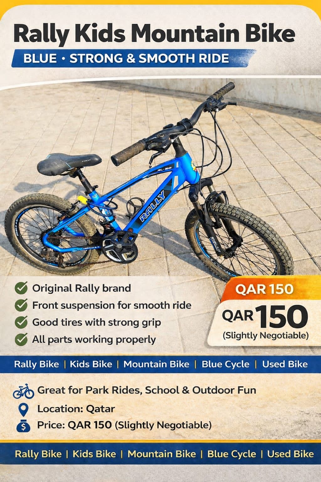 Rally kids mountain bike blue color strong and smoth ride  - Image 2