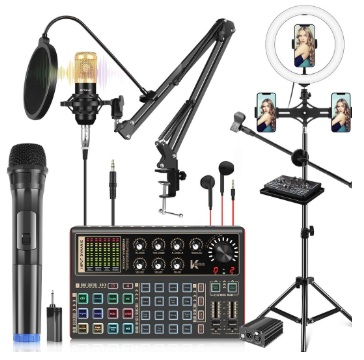 Podcast Equipment Bundle V8S Audio InterfaceBM800 Condenser Microphone - Image 4