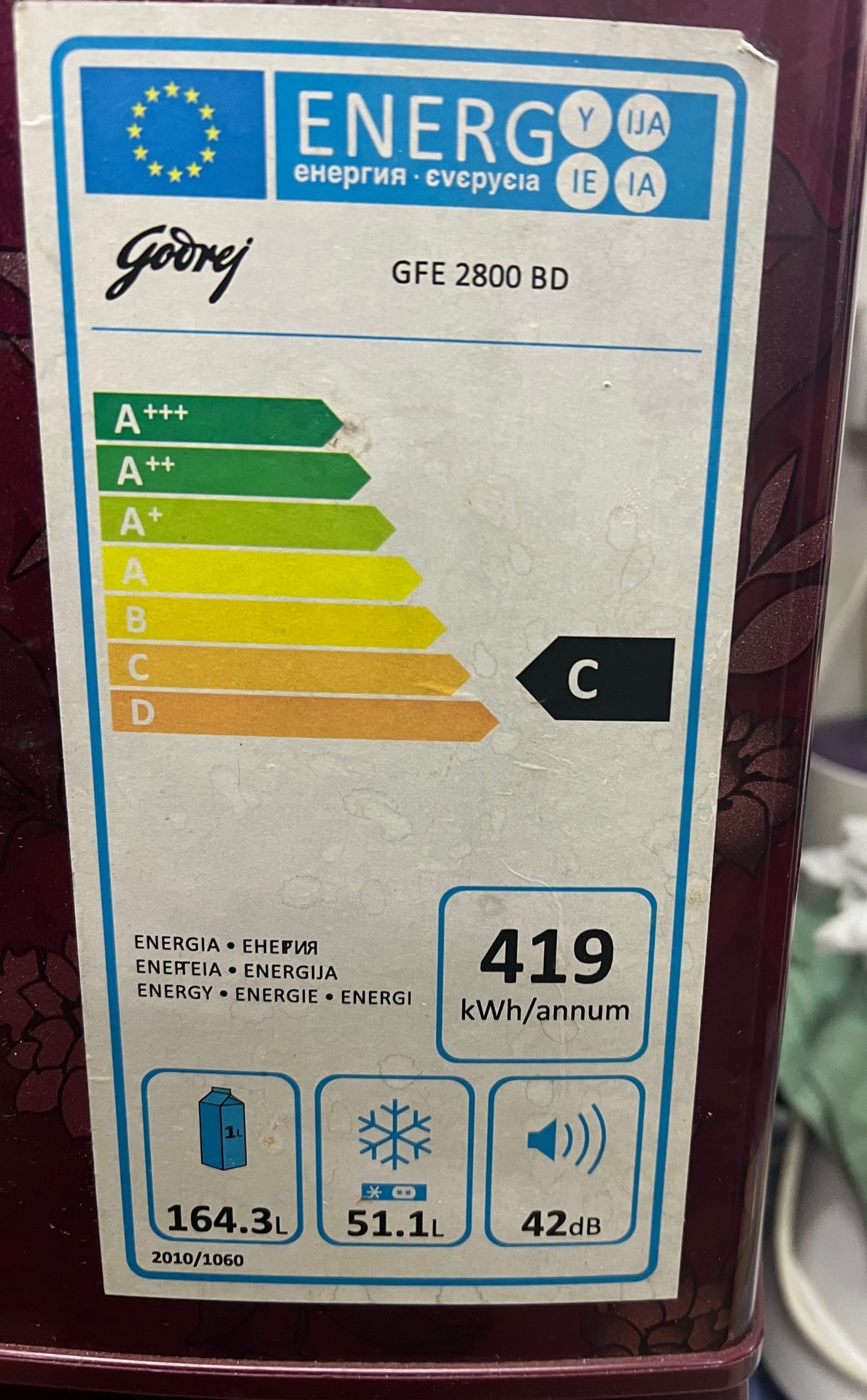 Godrej Double door Fridge 164.3L - Image 1