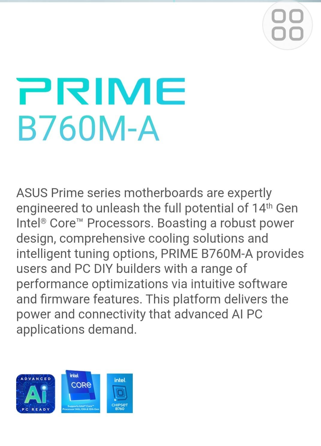 لوحة أم PRIME B760M-A｜Motherboards إنتل® B760 (LGA 1700) mATX DDR5 - Image 8