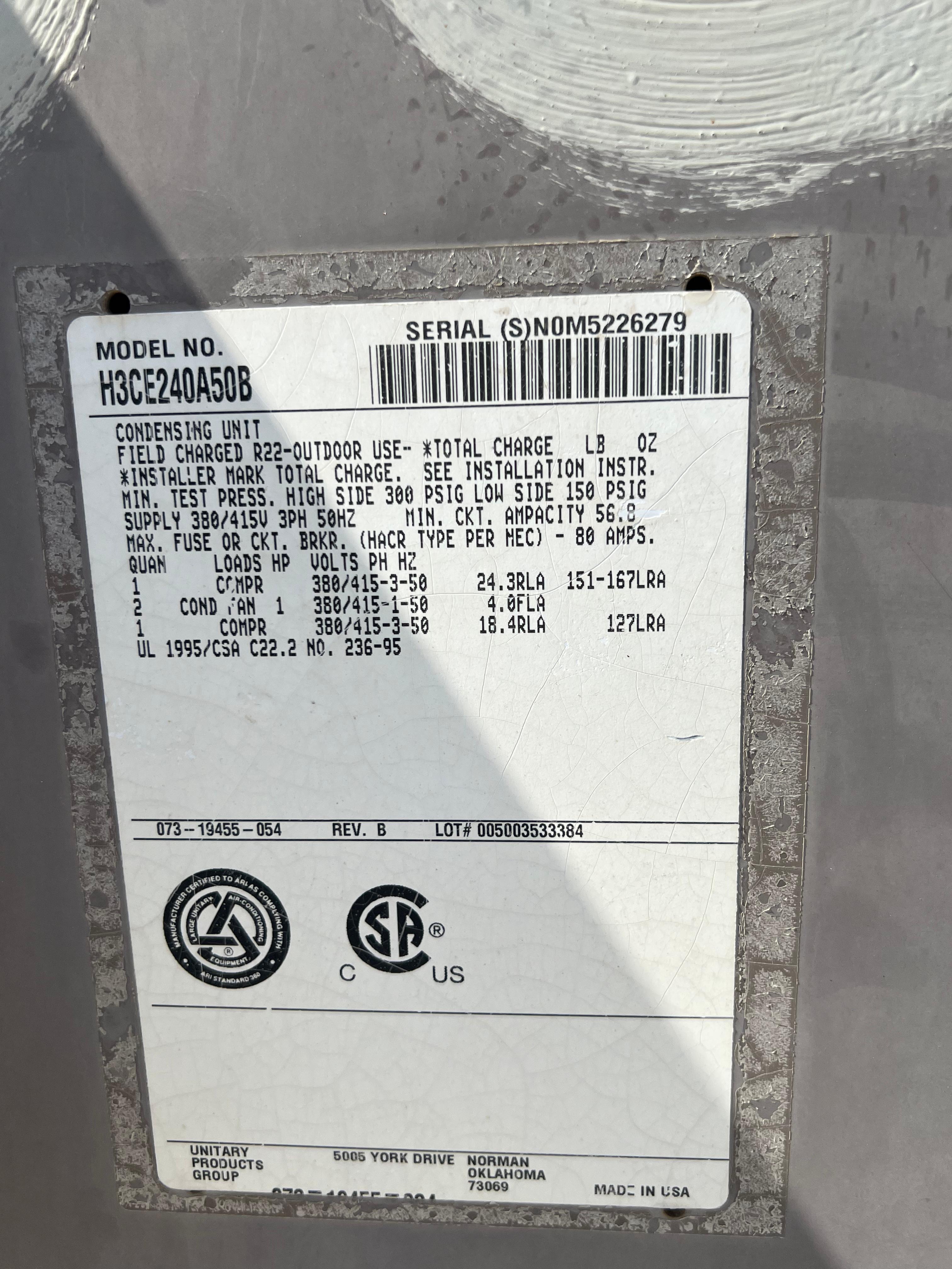 York USA condensing units (used) - Image 3