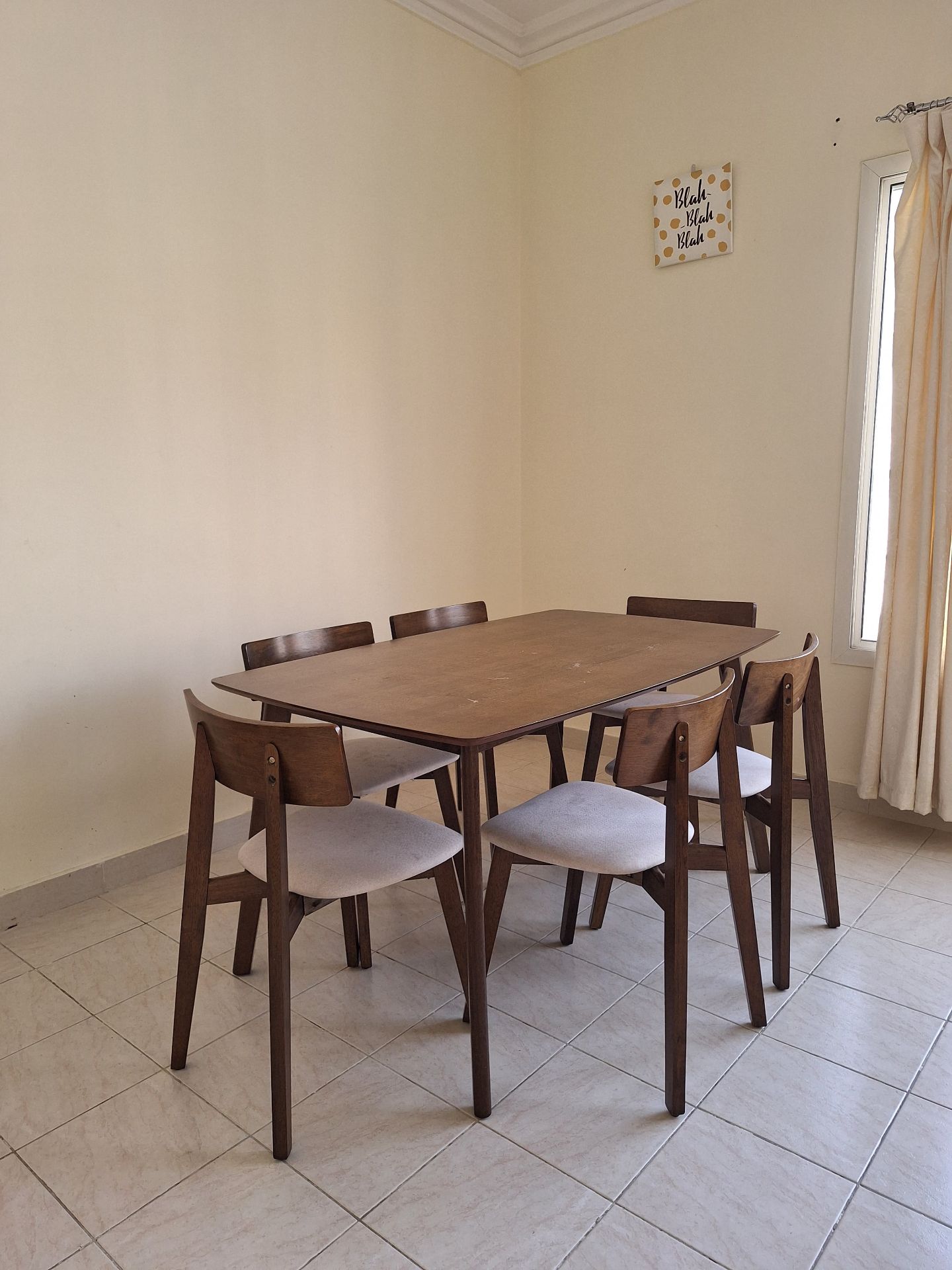 Wooden Dining Table with 6 Chairs - Image 1