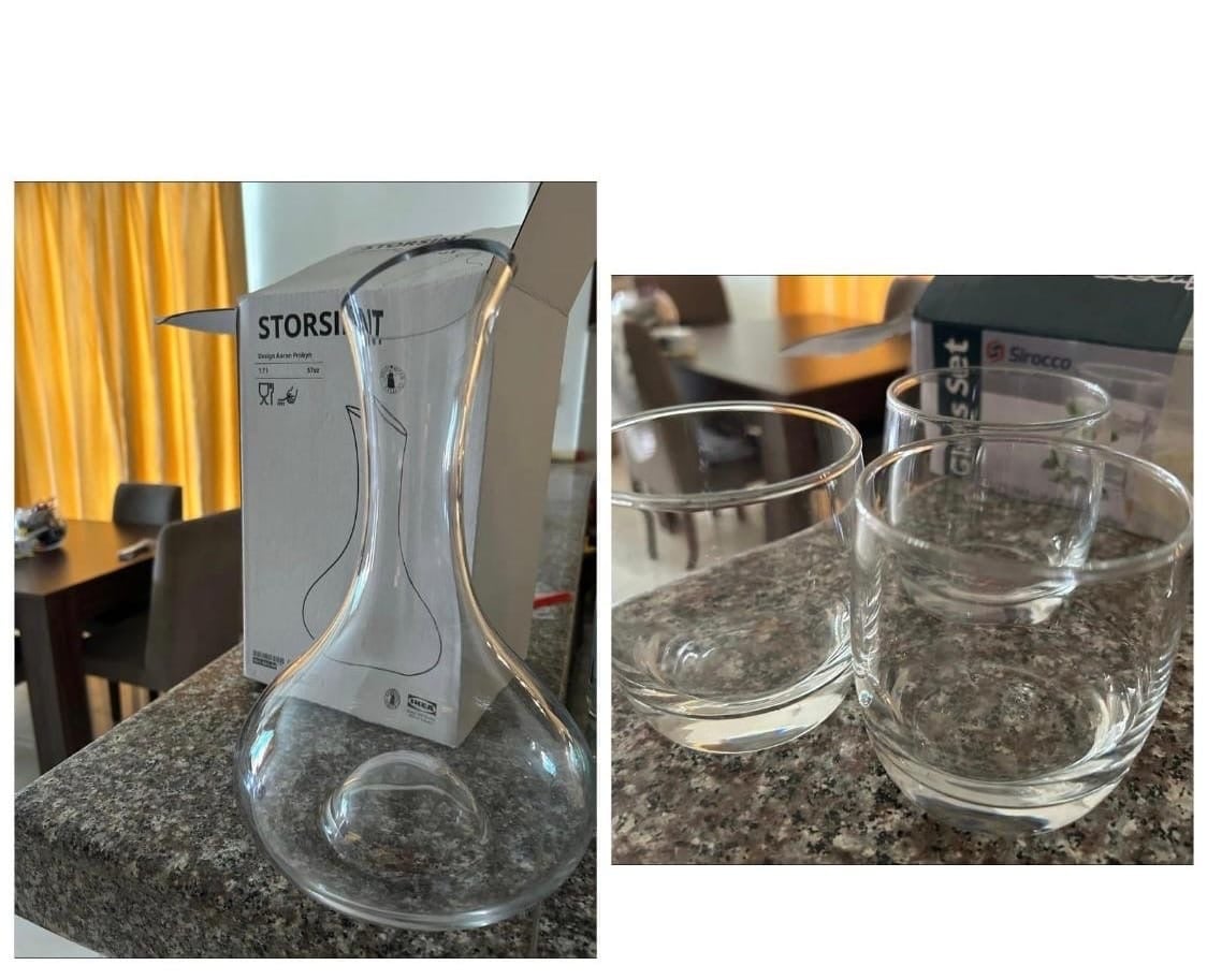 Carafe + 3 glasses + 2 wine glasses  - Image 2