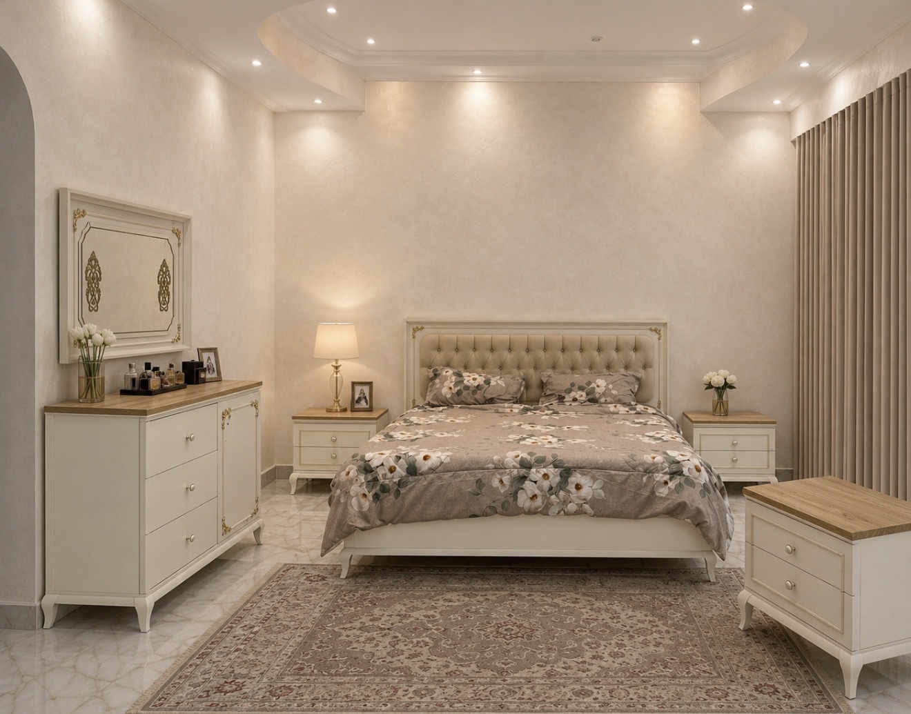 Home center 🔥master bedroom set like new condition for sale if interested call - Image 1