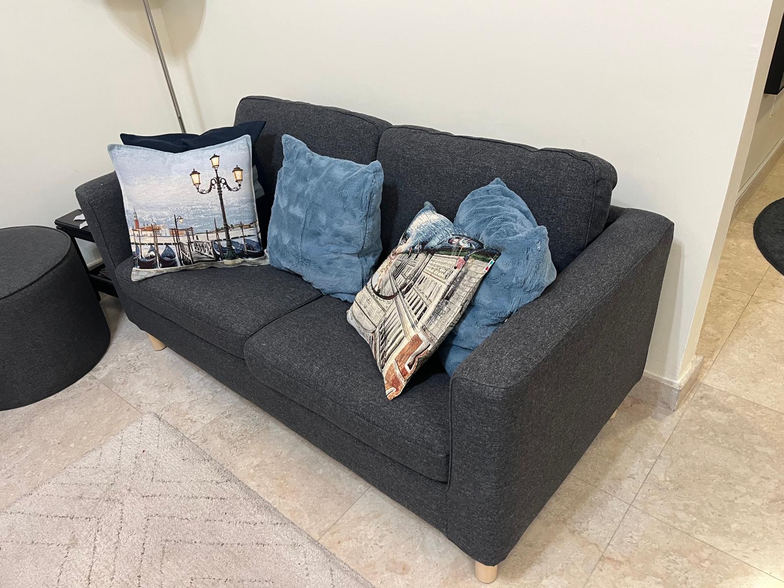 2-seat sofa, dark grey - Image 3