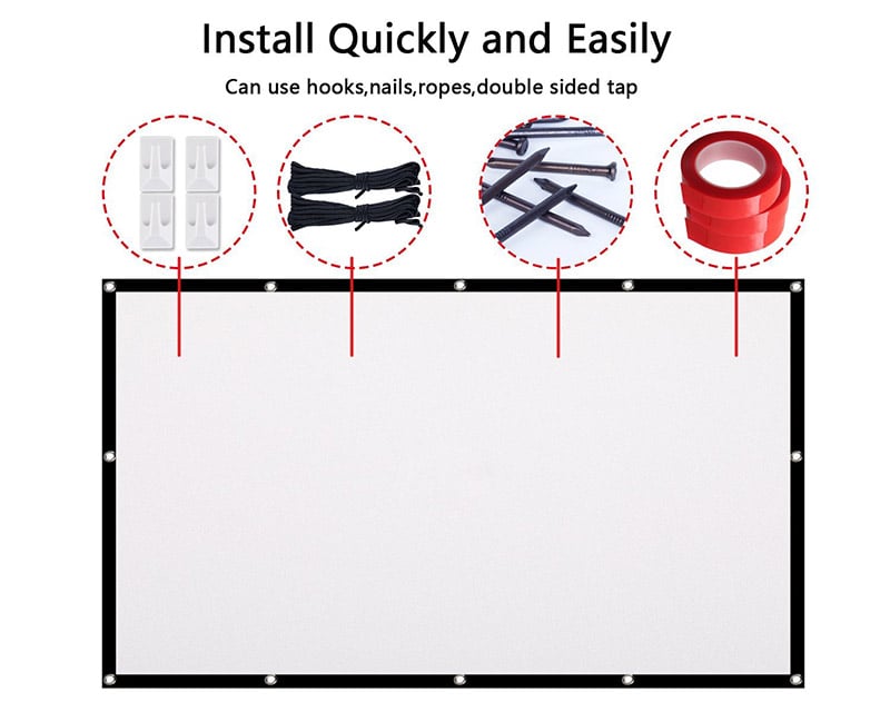 100 inch Simple Projection Screen 16:9 Foldable Projector Screen - Image 8