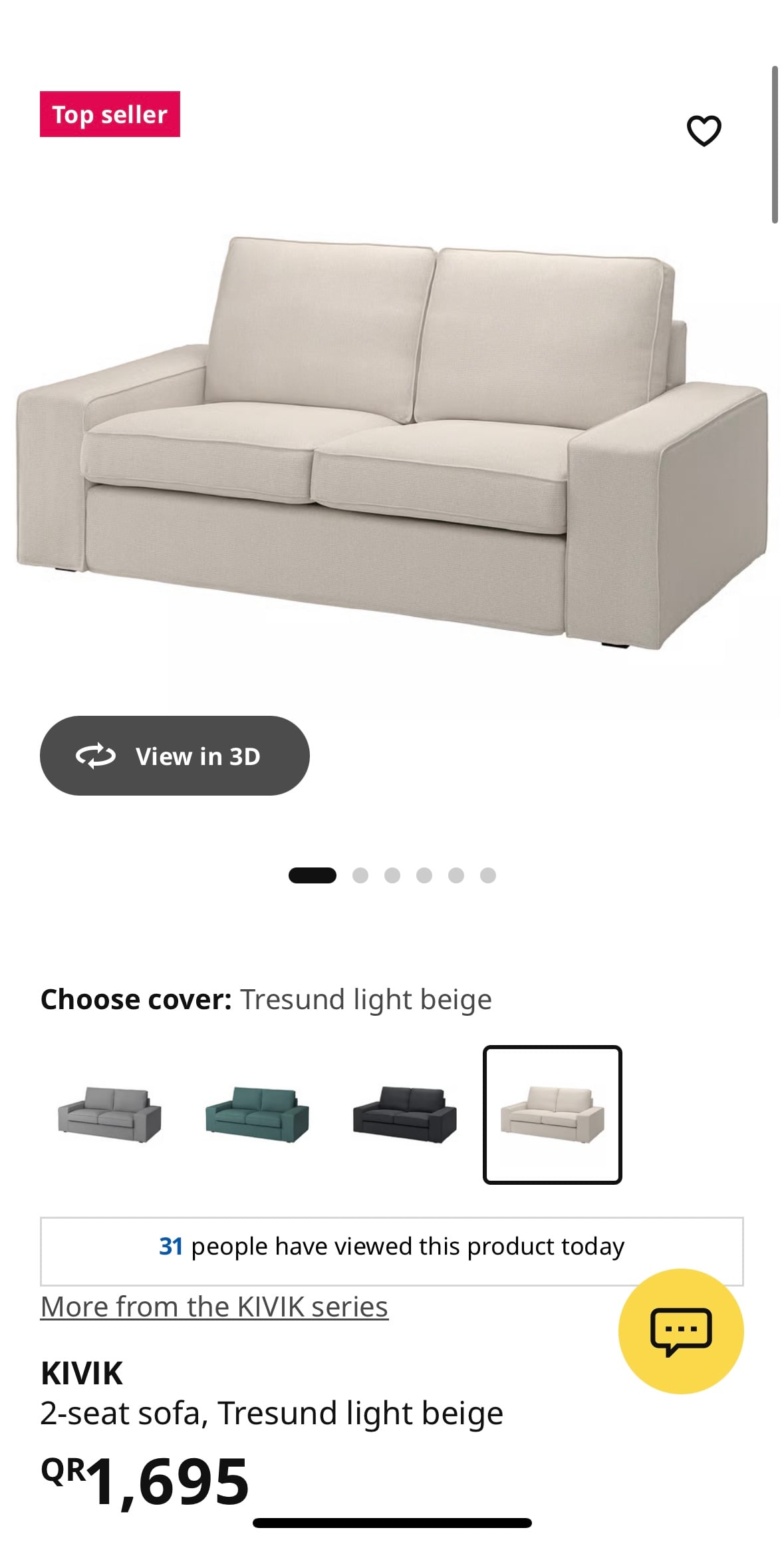 IKEA 2-Seater Sofa (KIVIK) for Sale - Image 2