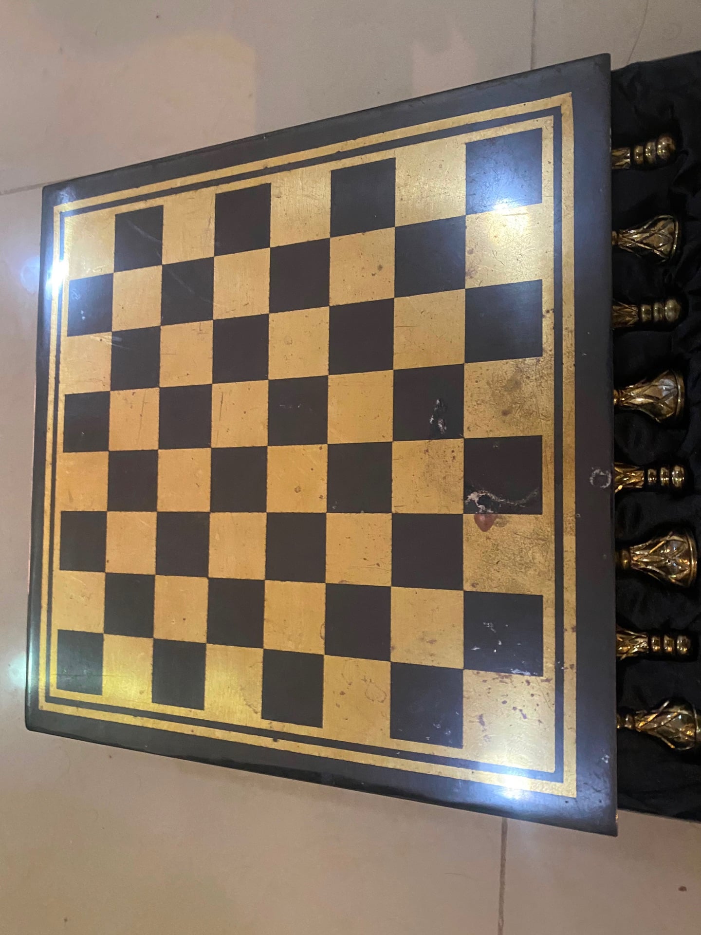 Metallic Chess Set with Storage case - Excellent Condition - Image 8