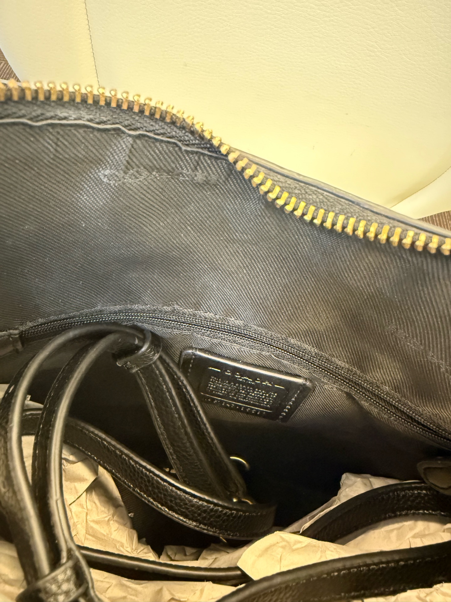 Coach Black Pebbled Leather Shoulder Bag – Like New - Image 2