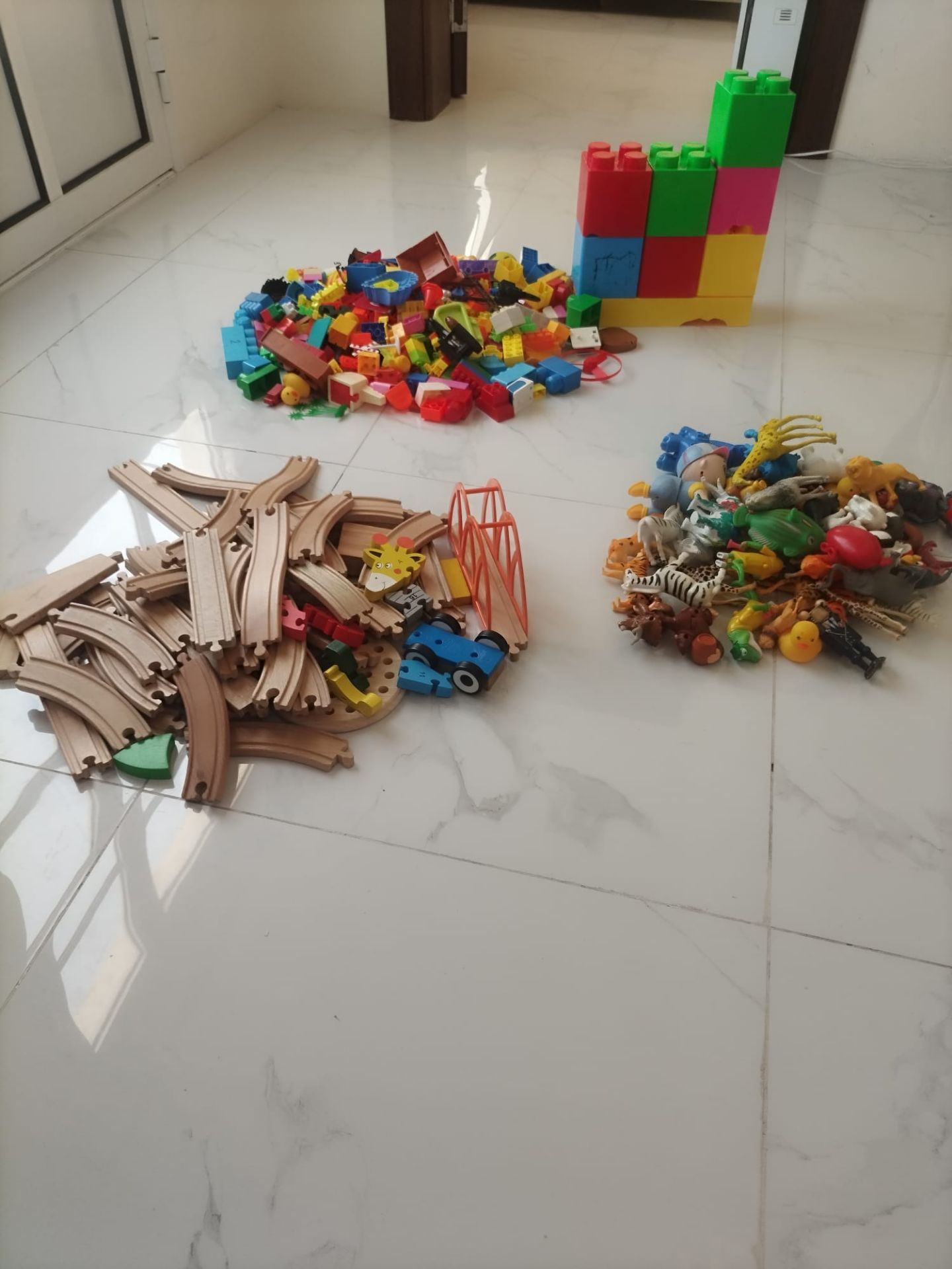 Lego, wooden train truck, animals - Image 2