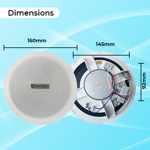 Secuview All-Metal Grill PA Ceiling Speaker with Crystal Clear Audio - Image 9