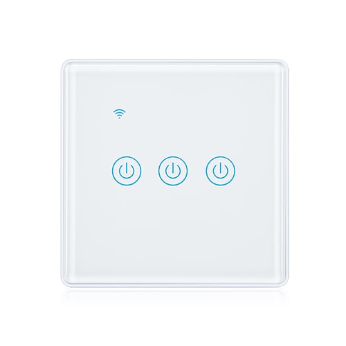 Secuview Three Gang Brushed Panel Smart Switch With Plastic Border - Image 4