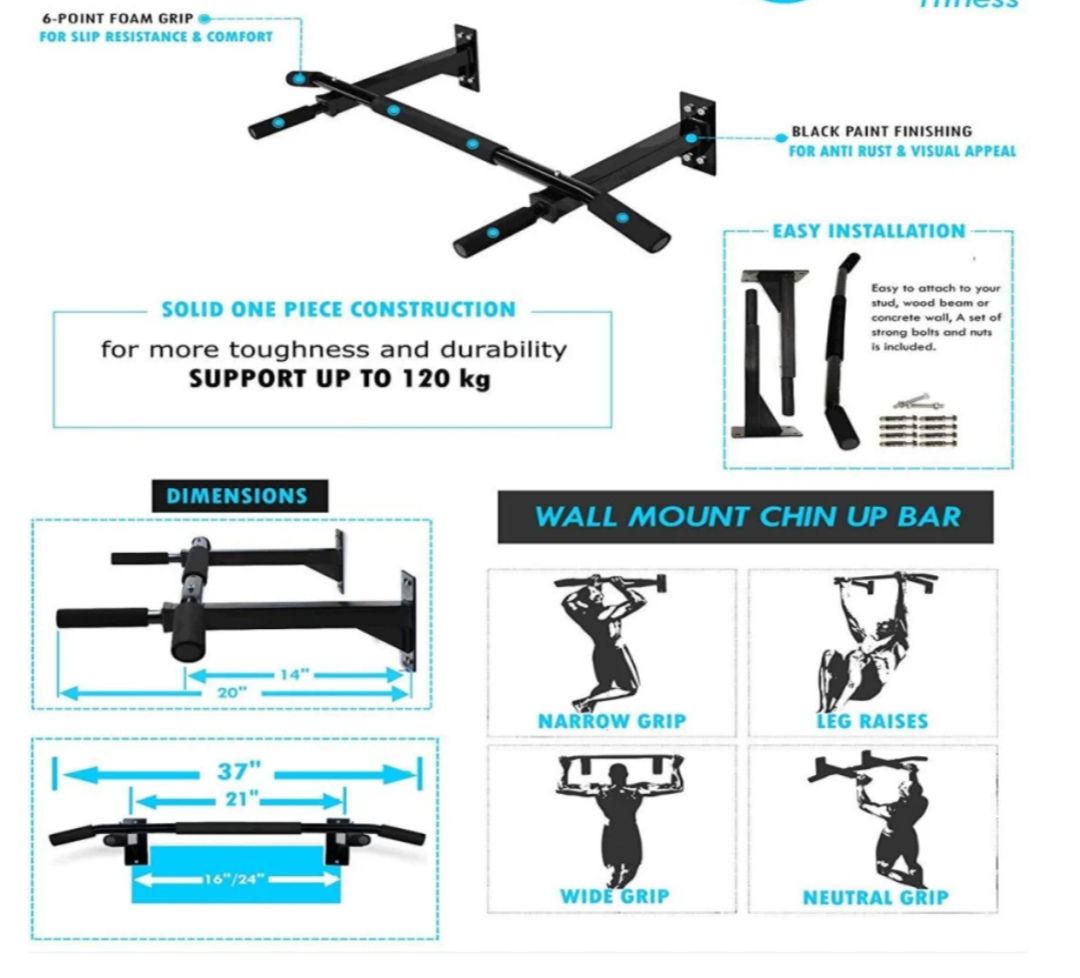 Pull-Up Bar, Wall Mounted Bar  - Image 10
