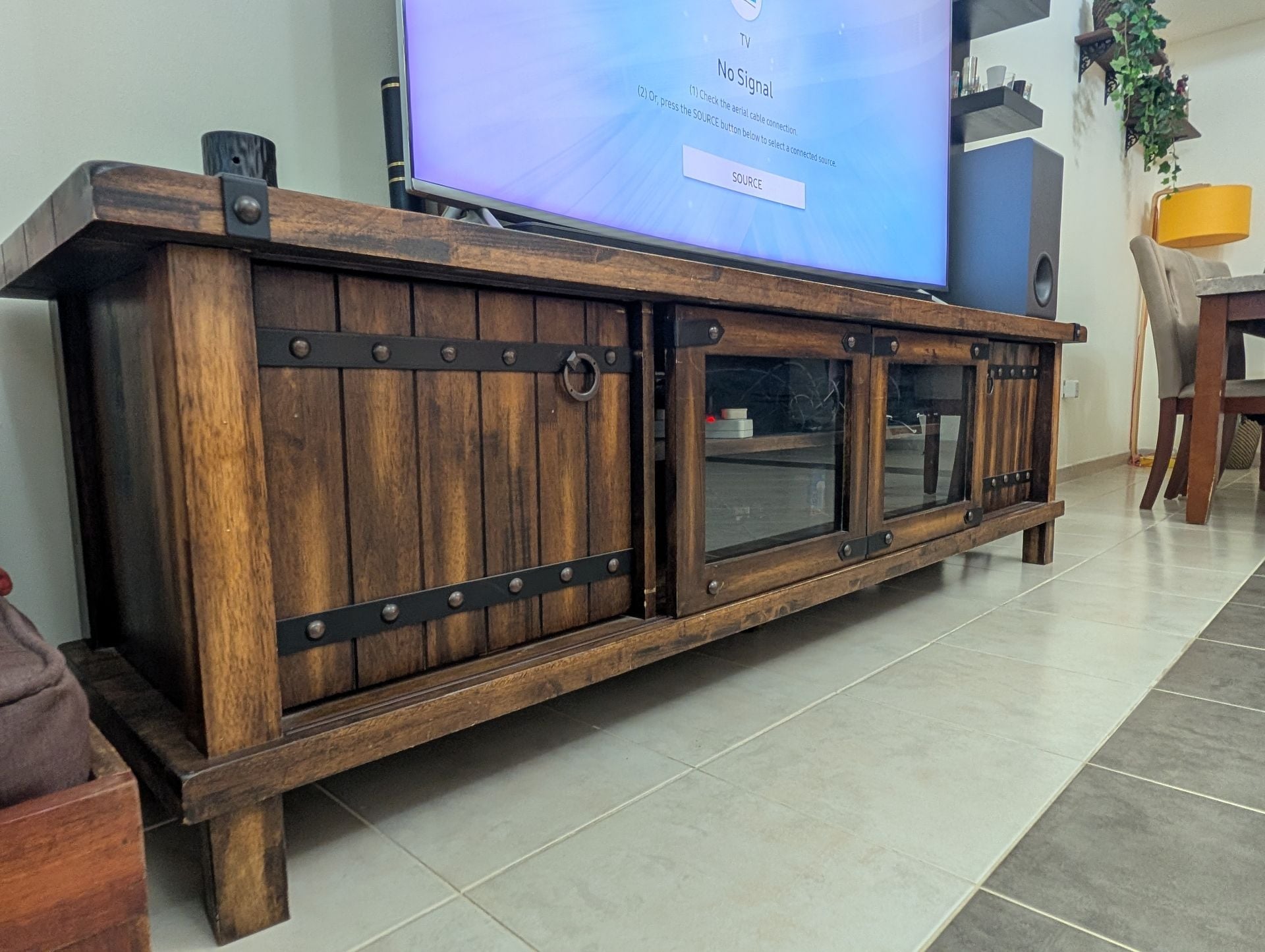 Home Center Wooden TV Stand (Rustic Finish) in Great Condition for Sale - Image 3