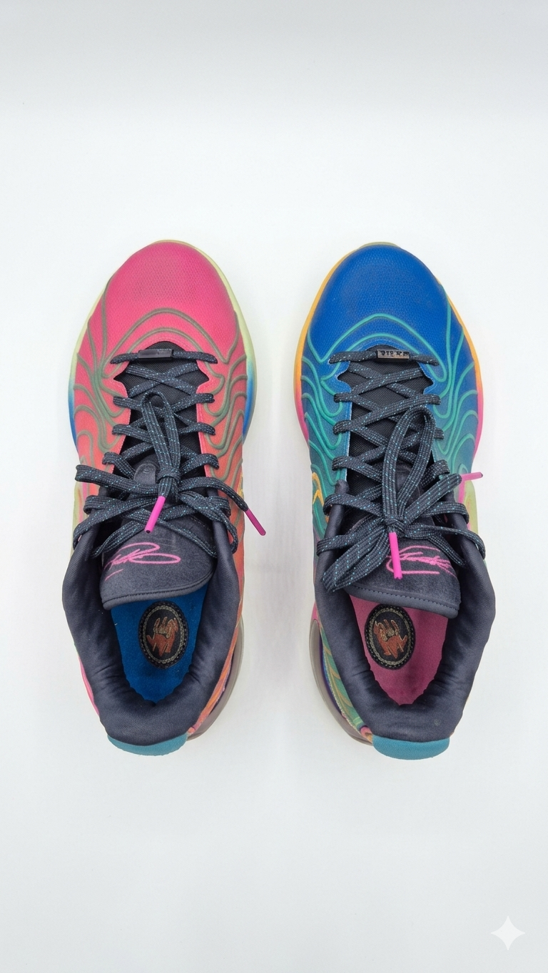 Nike LeBron XXI "Optimism" basketball shoes featuring a vibrant multicolored des - Image 1