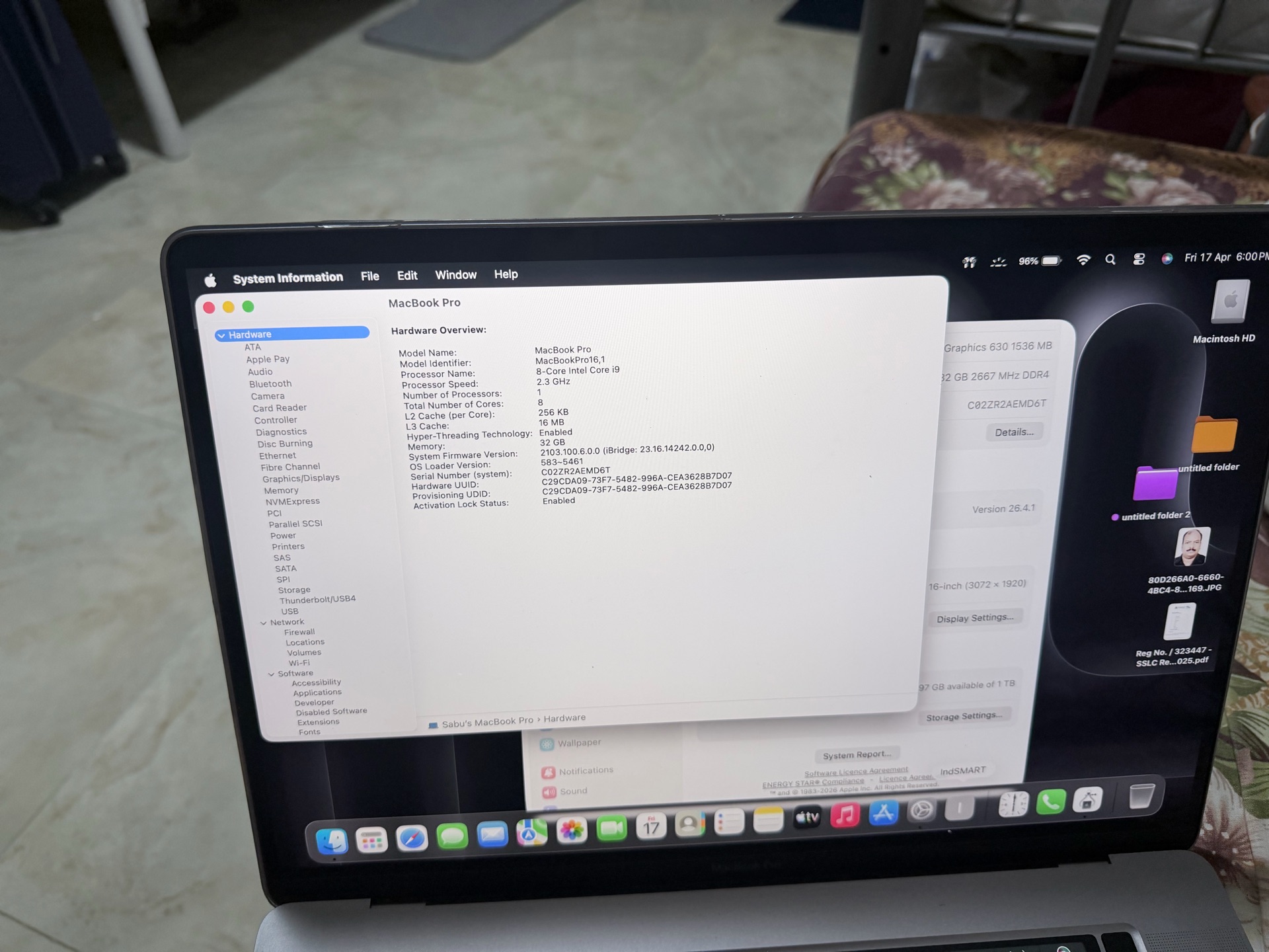ماك بوك برو 16 إنش بمعالج i9 وذاكرة رام 32 جيجابايت - Image 9